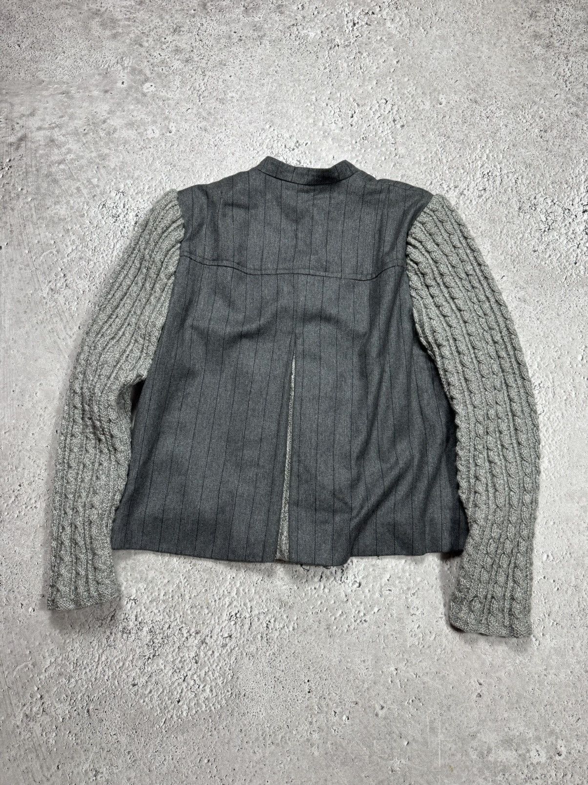 Other Designer Wool Blend Jacket Cable Knit Sleeves Gray Coat Size M / US 6-8 / IT 42-44 - 9 Thumbnail