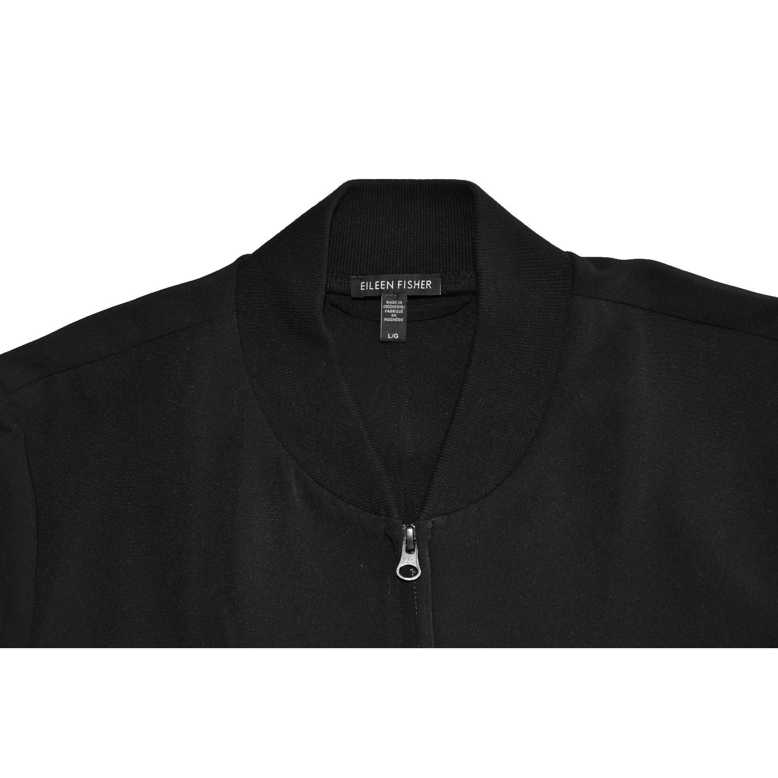 Eileen Fisher EILEEN FISHER 2-Way Zipper Rib Collar Long Jacket Sz L Size L / US 10 / IT 46 - 4 Thumbnail