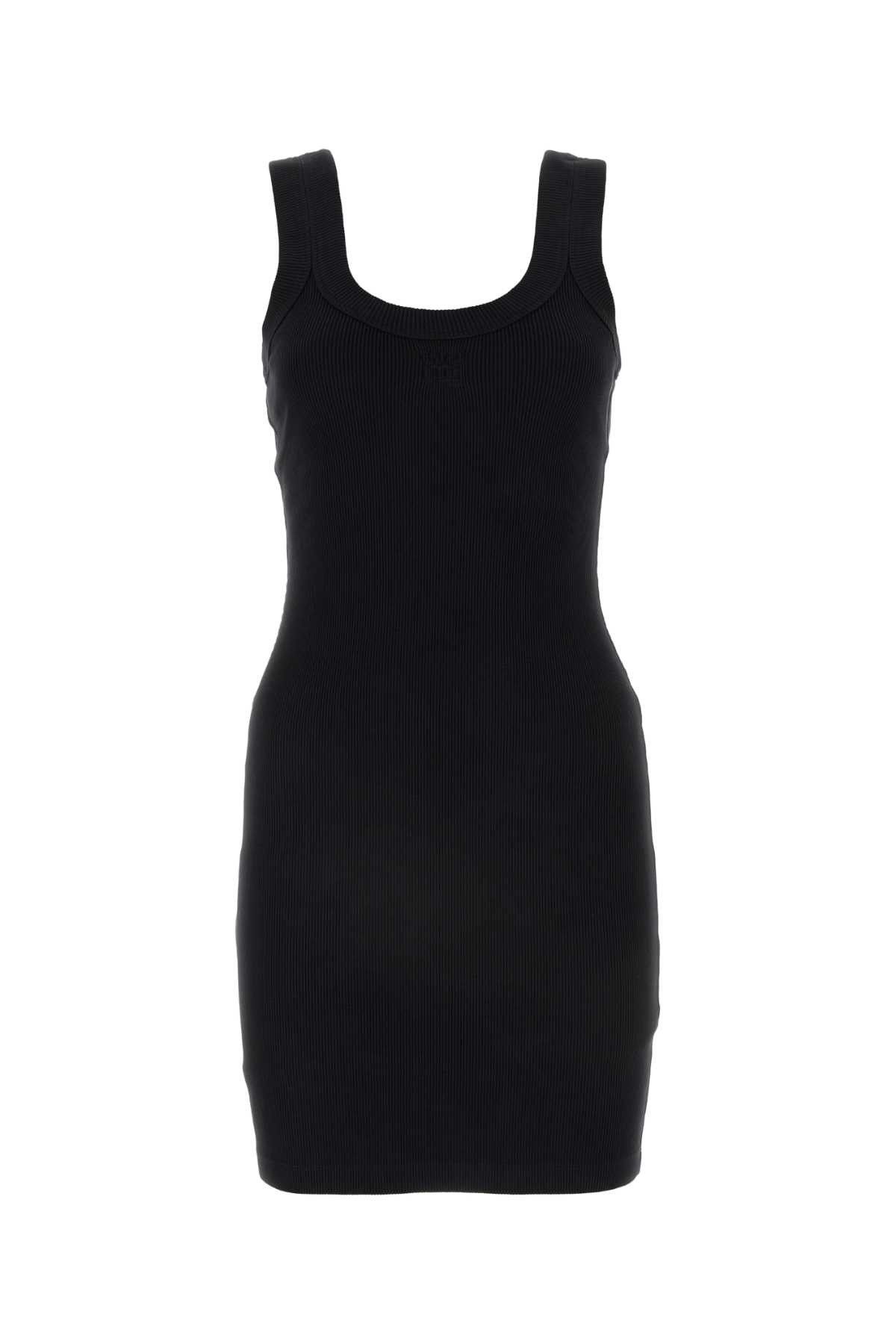image of T By Alexander Wang Black Stretch Cotton Mini Dress, Women's (Size Large)