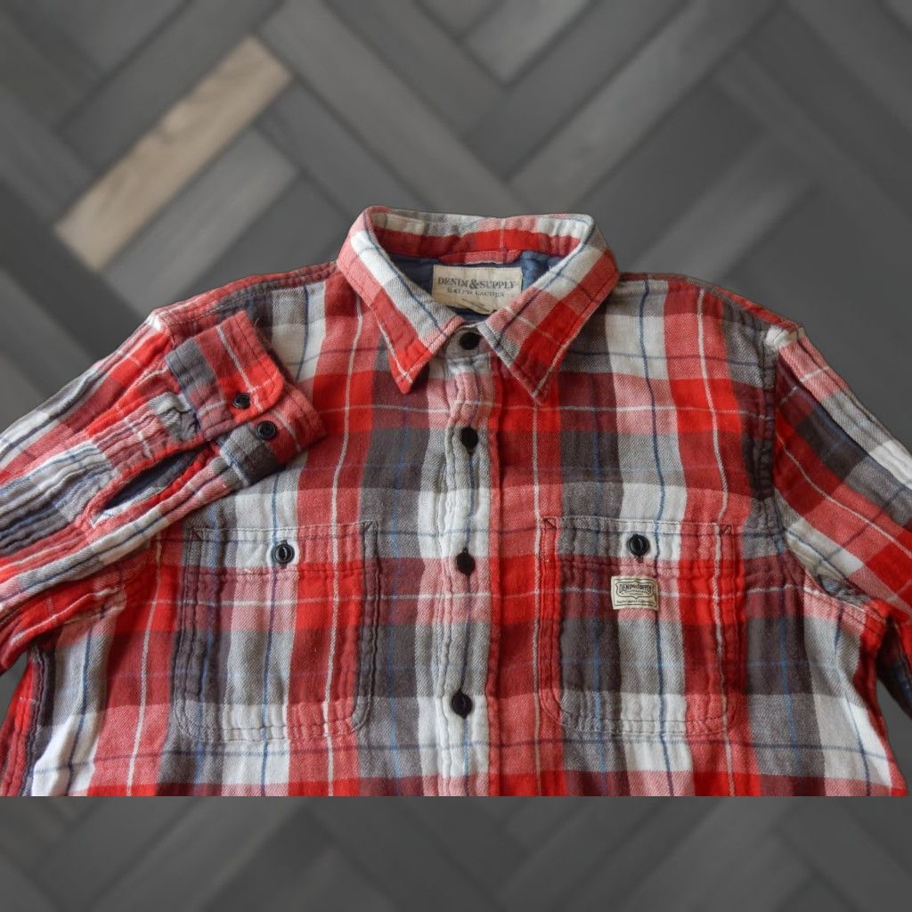 Ralph Lauren Ralph Lauren Denim & Supply Men's Flannel Shirt Size M Red Plaid Button-Up Long Sleeve Shirt Mens Macy Restock Size US M / EU 48-50 / 2 - 1 Thumbnail