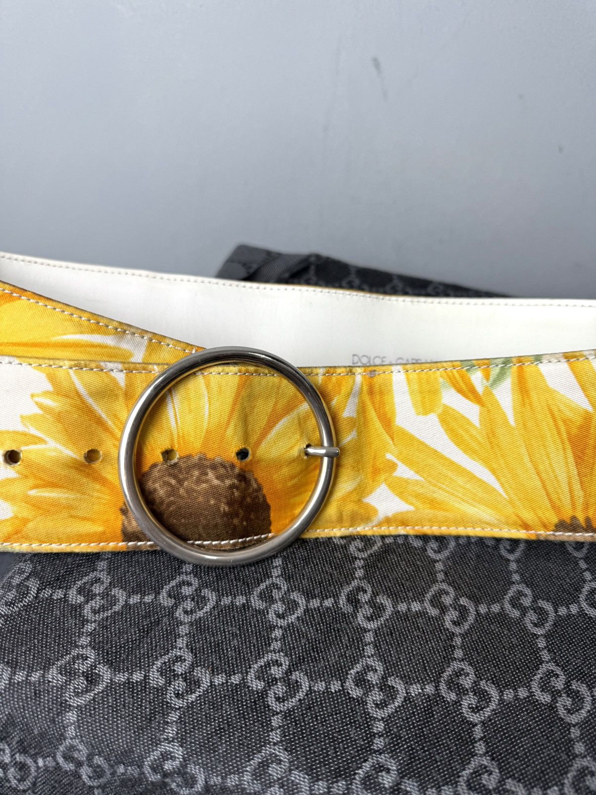 Dolce & Gabbana Vintage Dolce Gabbana Sunflower Printed Belt Dress Size ONE SIZE - 3 Thumbnail