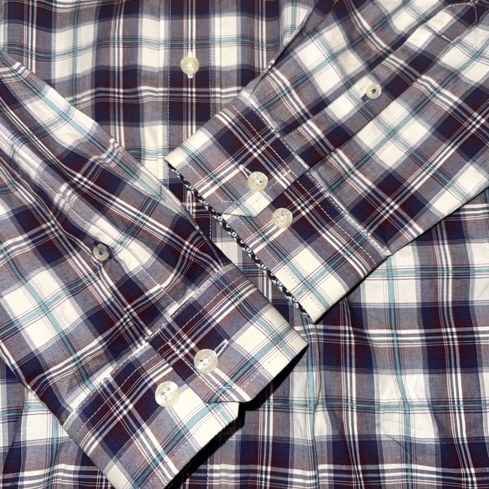 Vintage Cinch Shirt Men’s M Purple Cream Plaid Button-Up Long Sleeve Western Cowboy Size US M / EU 48-50 / 2 - 6 Thumbnail