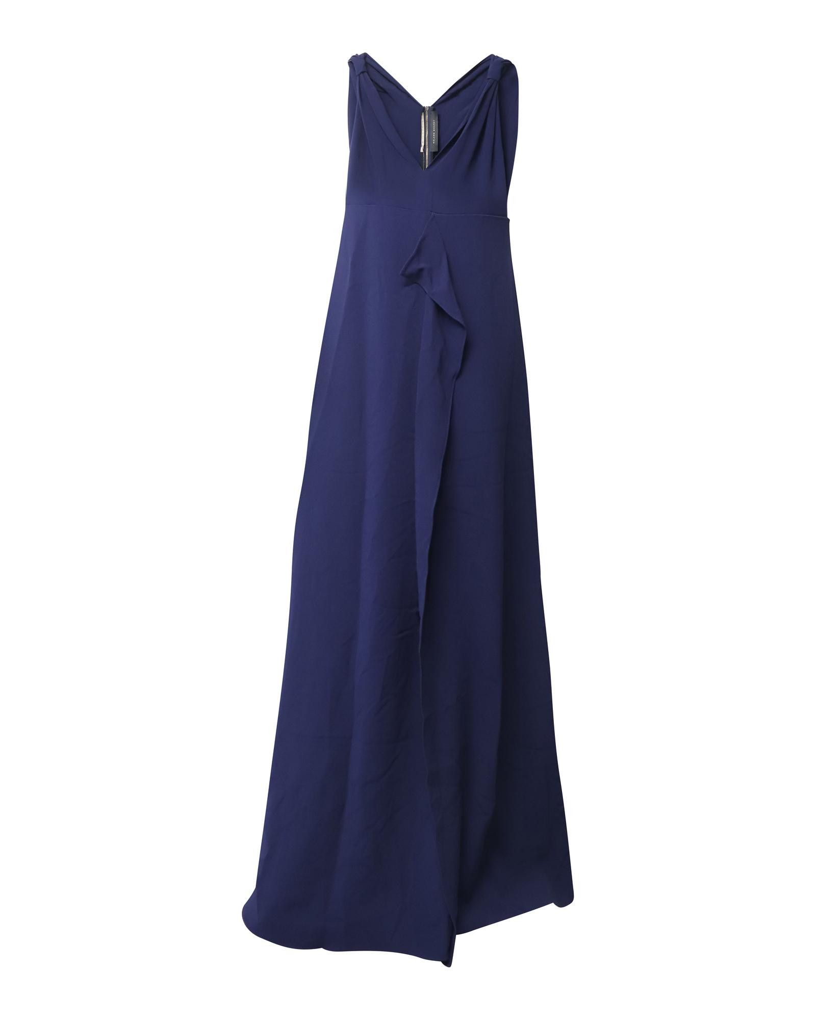 image of Roland Mouret Navy Blue Sleeveless V-Neck Long Dress With Cutout Detail, Women's (Size XL)