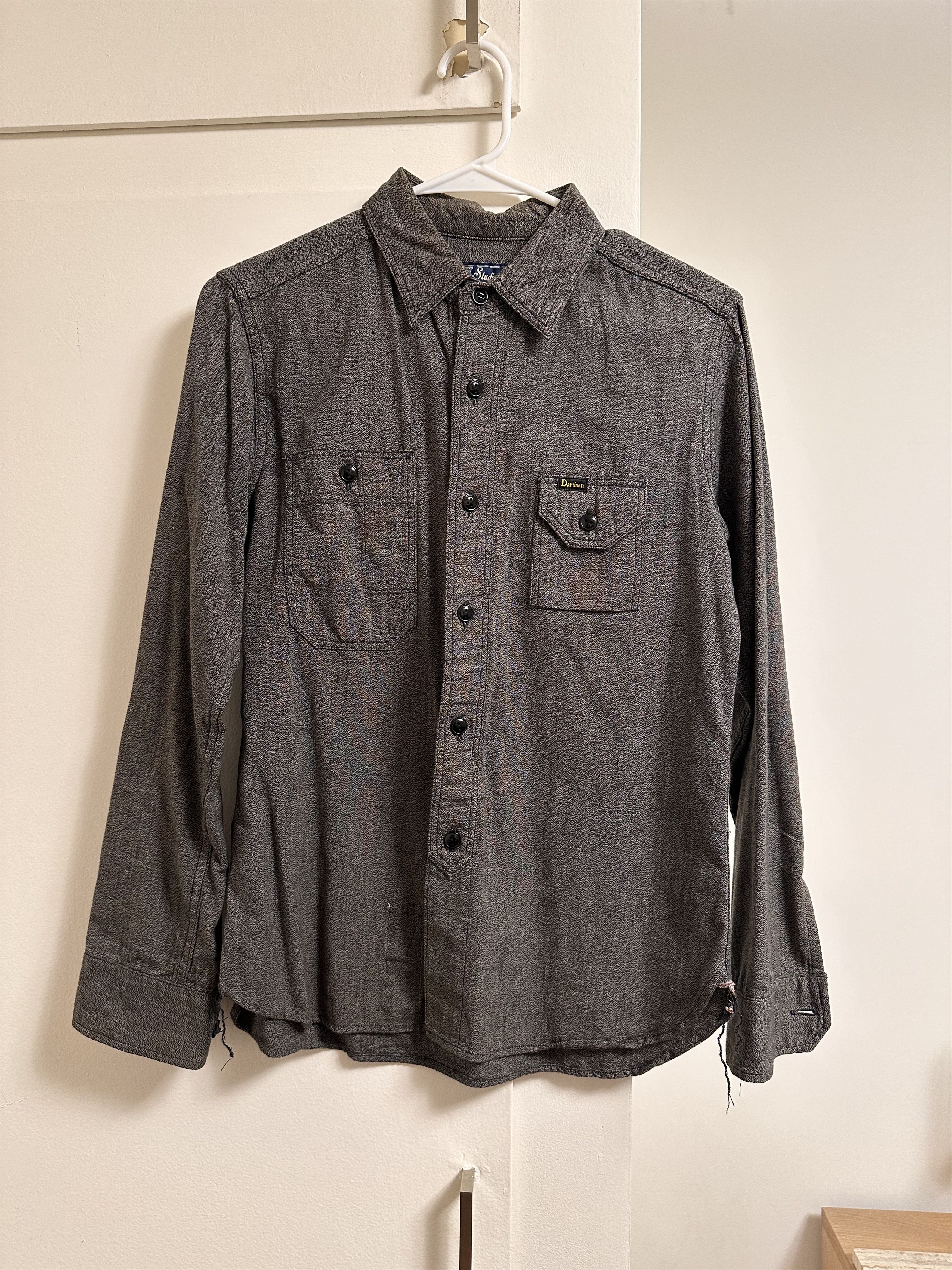 Studio D'Artisan 6oz Selvage Chambray Work-shirt Ash Indigo