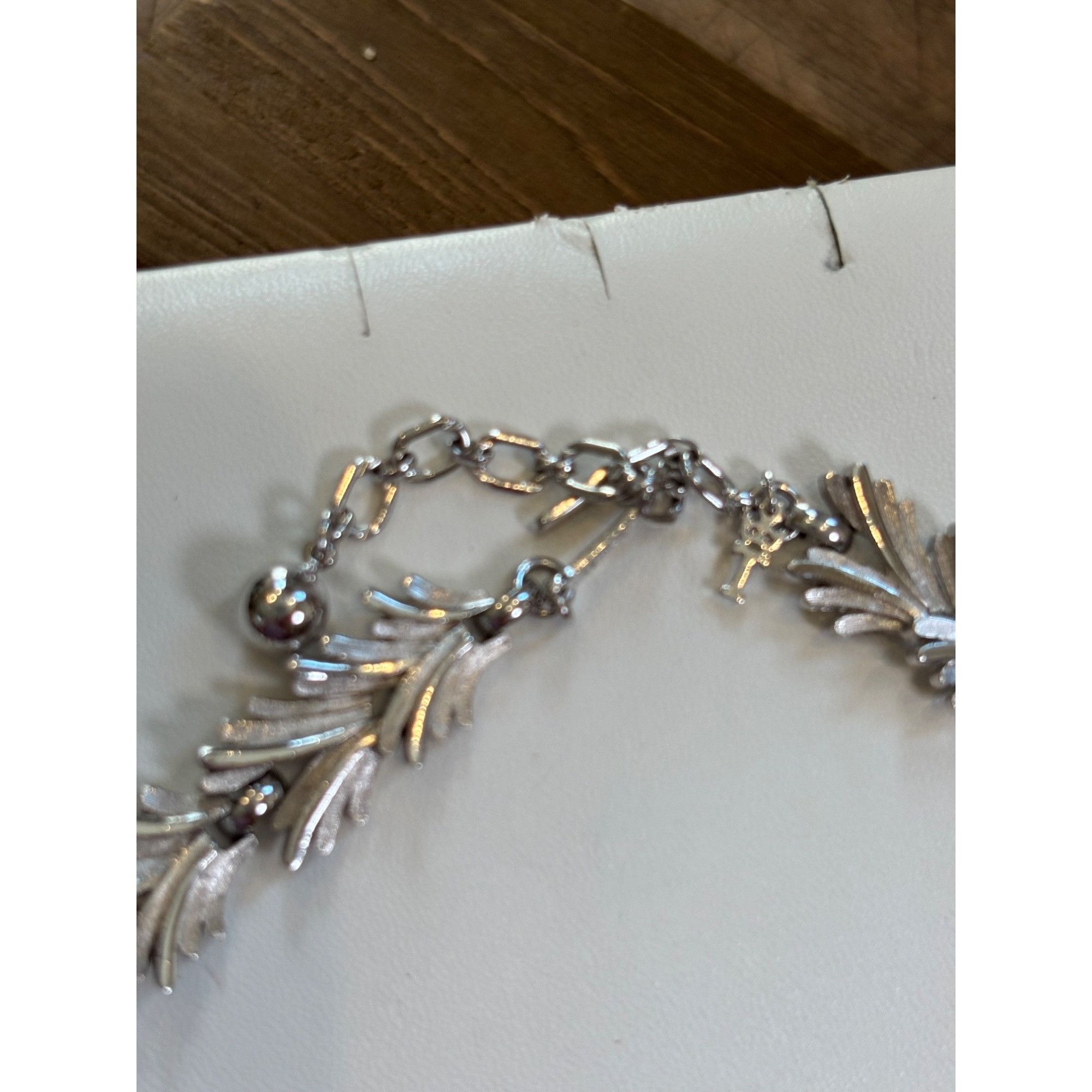 Other Vintage Crown Trifari Silver Leaf Necklace Size ONE SIZE - 7 Thumbnail