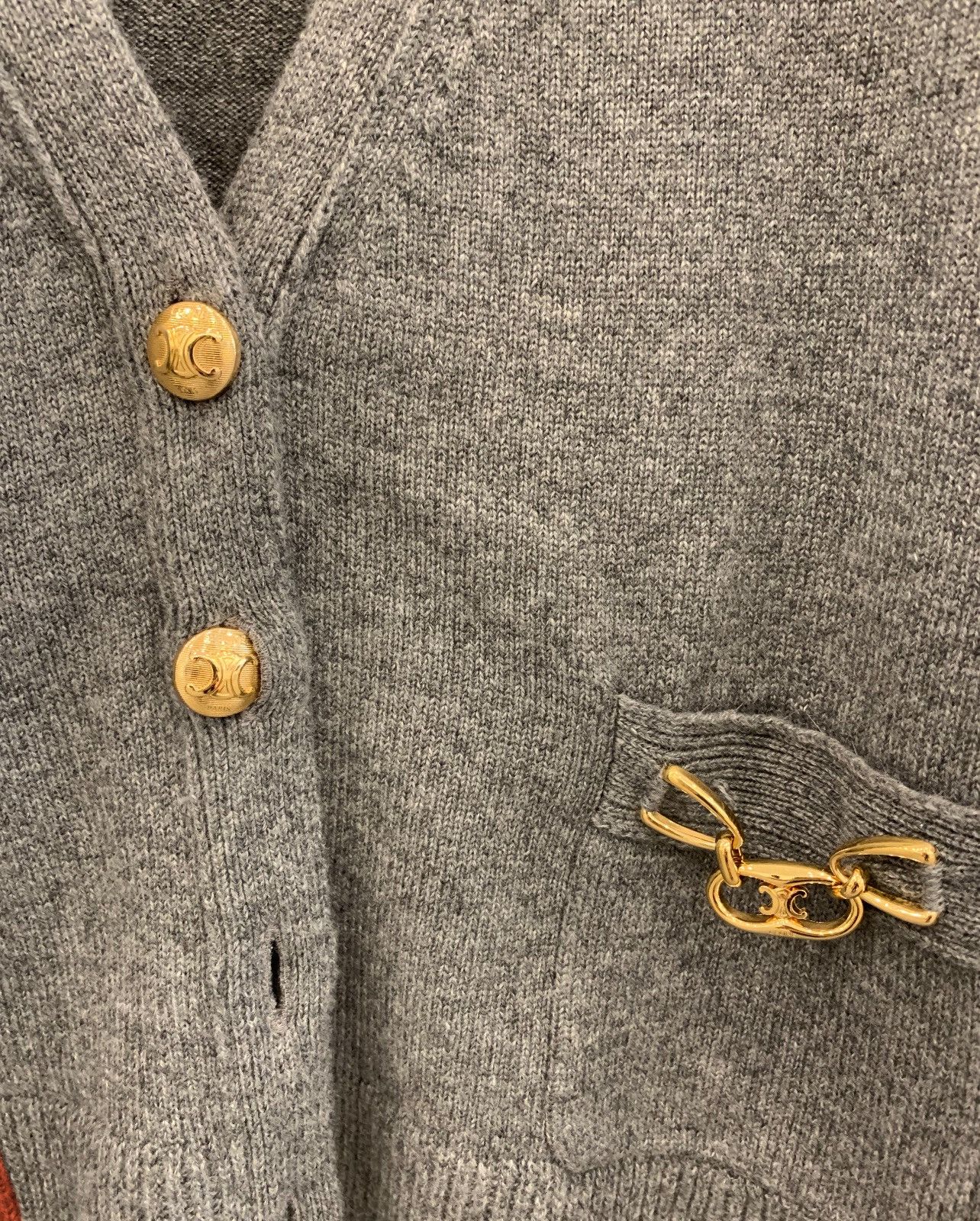 Celine cardigan with gourmettes in heritage cashmere Size L / US 10 / IT 46 - 8 Thumbnail