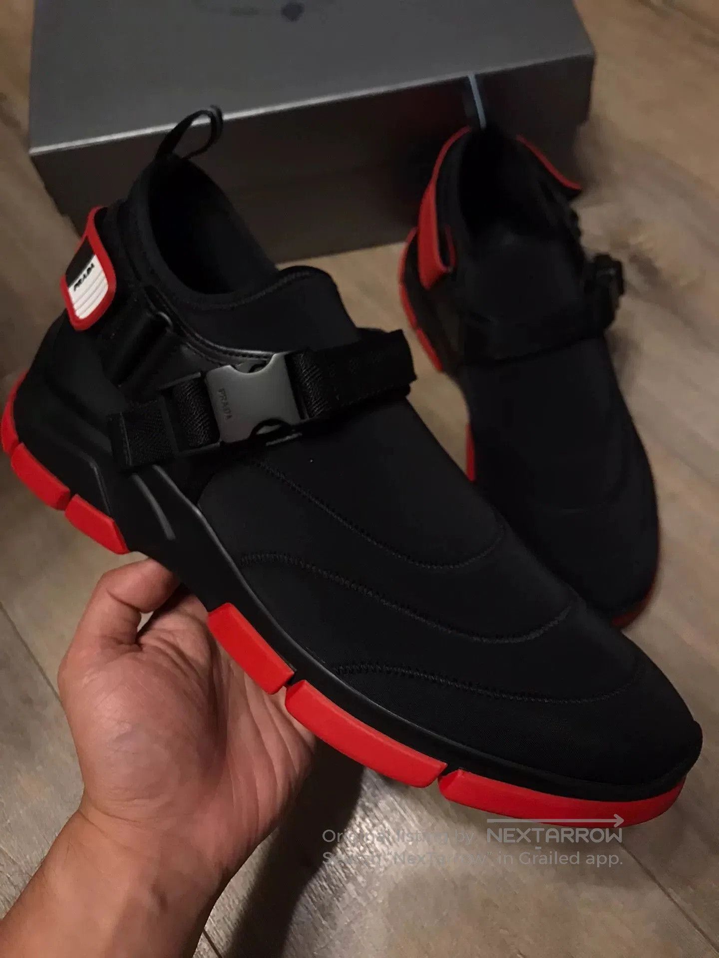 Prada Prada Black Red Magic Buckle Casual Shoes. Size US 9 / EU 42 - 1 Thumbnail