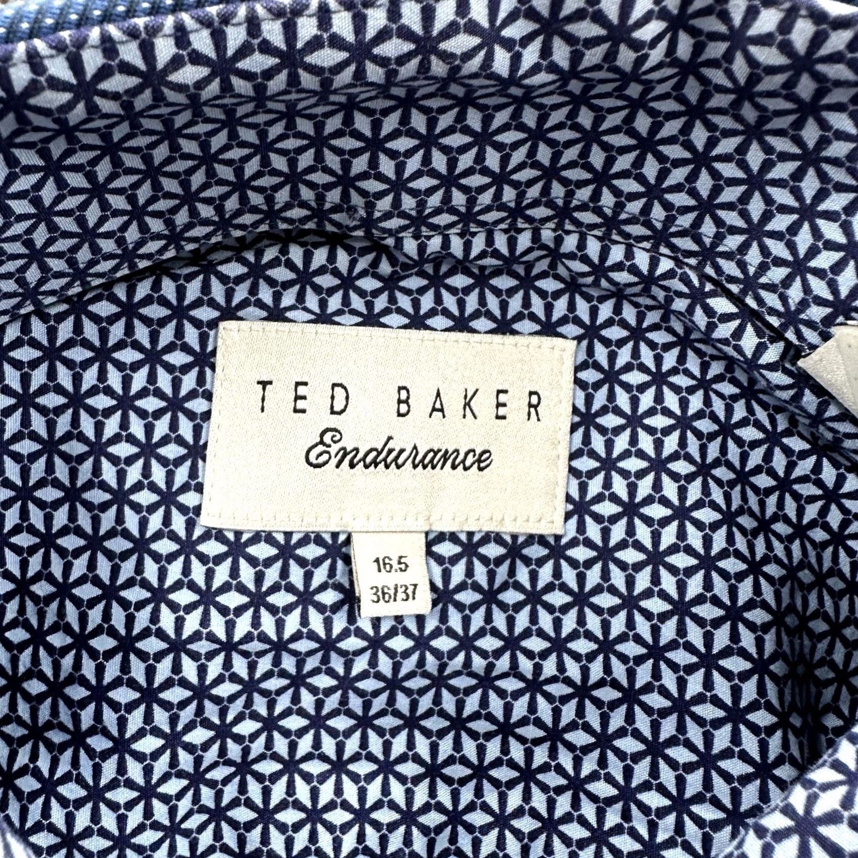 Ted Baker Ted Baker Shirt Men 16.5 36/37 Blue Long Sleeve Button Up Preppy Geometric Pattern Casual Size US XL / EU 56 / 4 - 3 Thumbnail