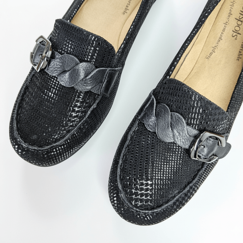 Other Softspots Size 10 Flats Loafers Black Metallic Houndstooth Size US 10 / IT 40 - 7 Thumbnail