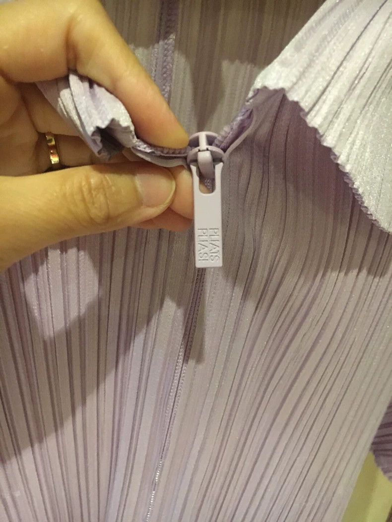 Issey Miyake Issey Miyake size:3 A light purple pleated zipper cardigan Size S / US 4 / IT 40 - 4 Thumbnail
