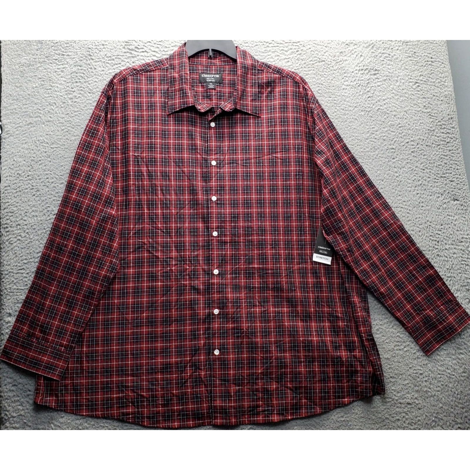 Liz Claiborne Claiborne Mens Shirt 3XL Multicolor Plaid Stretch Long Sleeve Button-Up Collared Shirt Mens Size US XXL / EU 58 / 5 - 2 Thumbnail