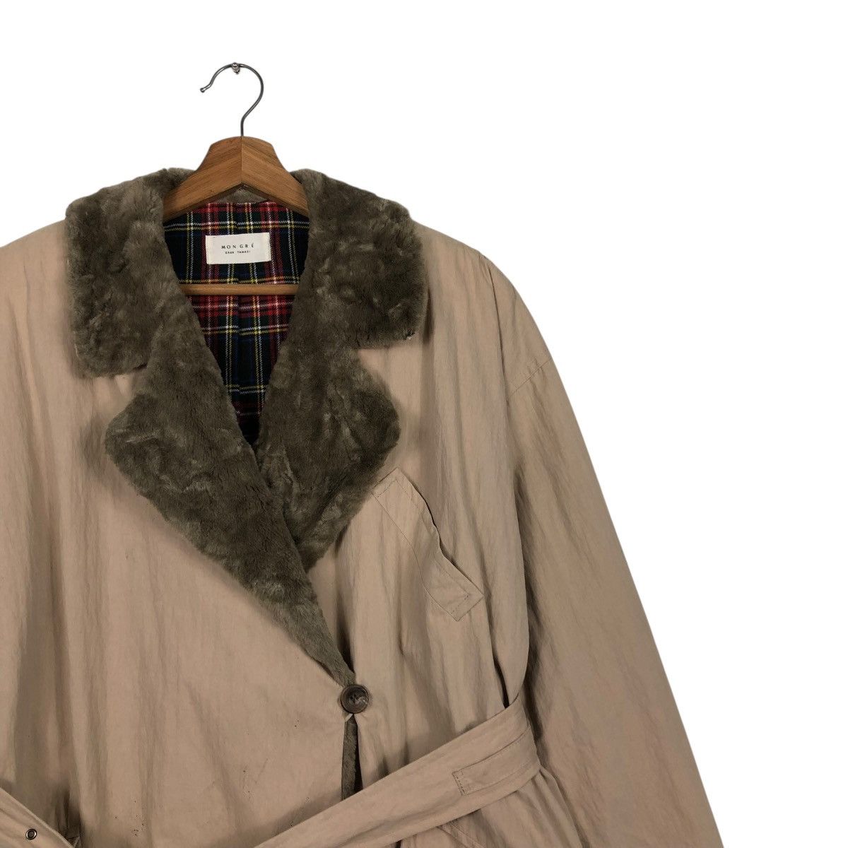 Japanese Brand 🔥VTG LONG JACKET MONGRE BLANKET TARTAN FUR ISSEY MIYAKE Size US M / EU 48-50 / 2 - 8 Thumbnail
