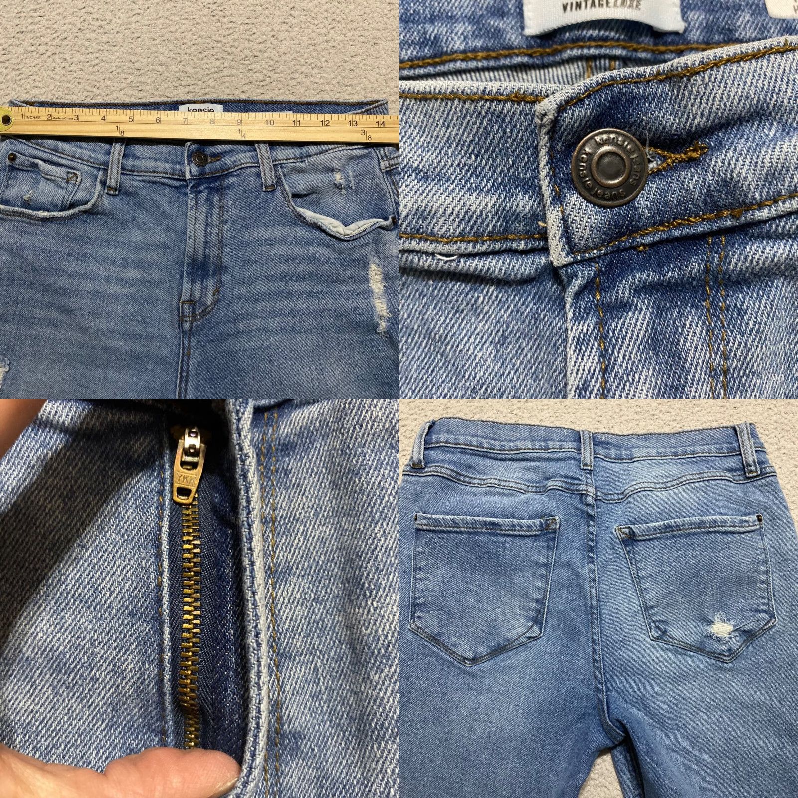 Vintage Kensie Jeans Jeans Womens 8 Blue Denim Medium Wash High Rise Skinny Raw Hem Distressed Size 30" / US 8 / IT 44 - 8 Thumbnail