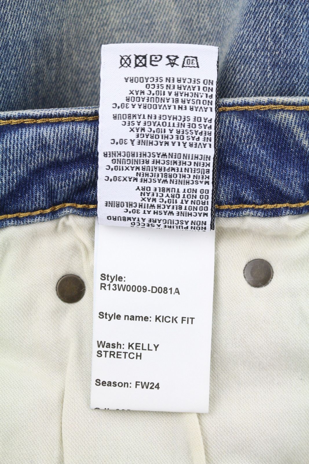 R13 KICK FIT 25 Kelly Stretch Washed Faded Ankle Cropped 86333 Size 25" / US 0 / IT 36 - 10 Thumbnail