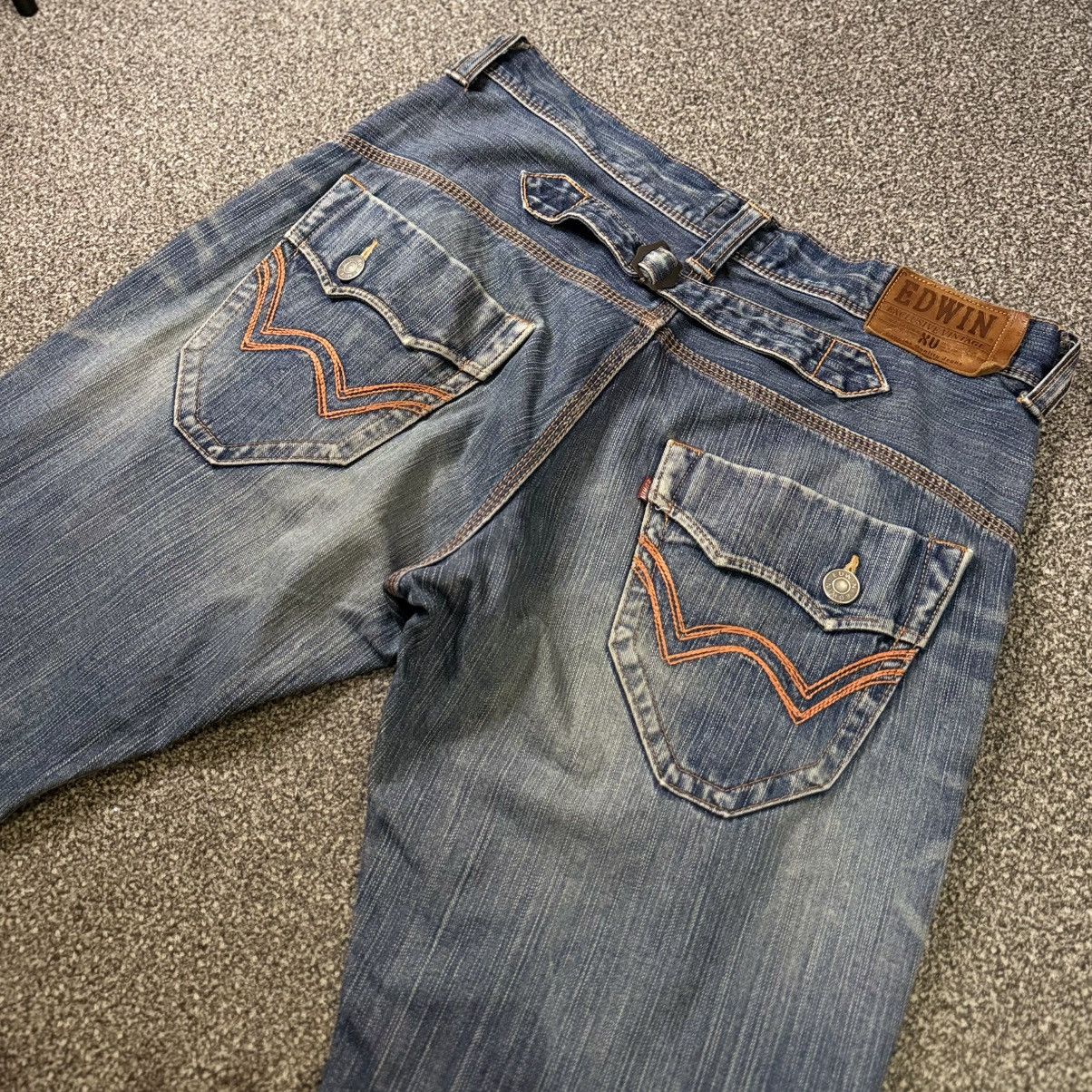 Edwin Vintage 90s Japanese Edwin XV Distressed Baggy Flared Denim Size US 34 / EU 50 - 8 Thumbnail