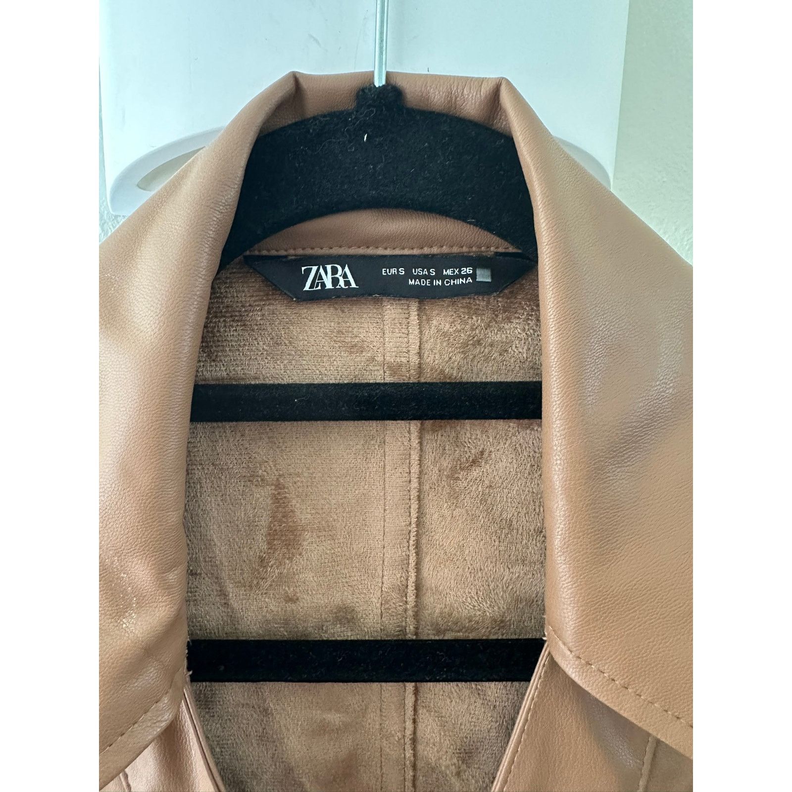 Zara Zara Brown Faux Leather Long Coat Dress S Size S / US 4 / IT 40 - 3 Thumbnail