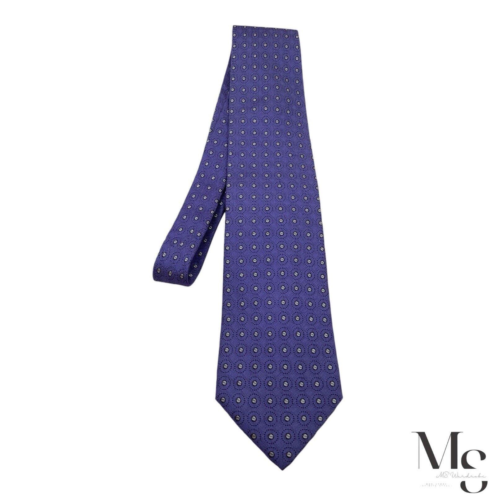 Giorgio Armani $125 GIORGIO ARMANI Blue Geometric Silk Blend Tie Made In It Size ONE SIZE - 6 Thumbnail