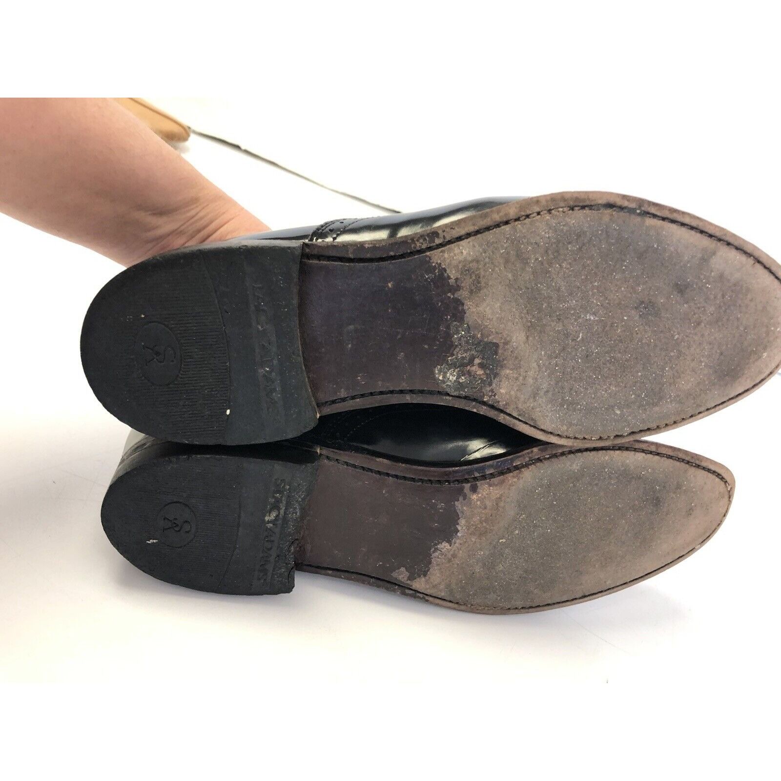 Stacy Adams Vtg Stacy Adams Black Patent Leather OSTRICH Grain Shoes Size US 8.5 / EU 41-42 - 7 Thumbnail