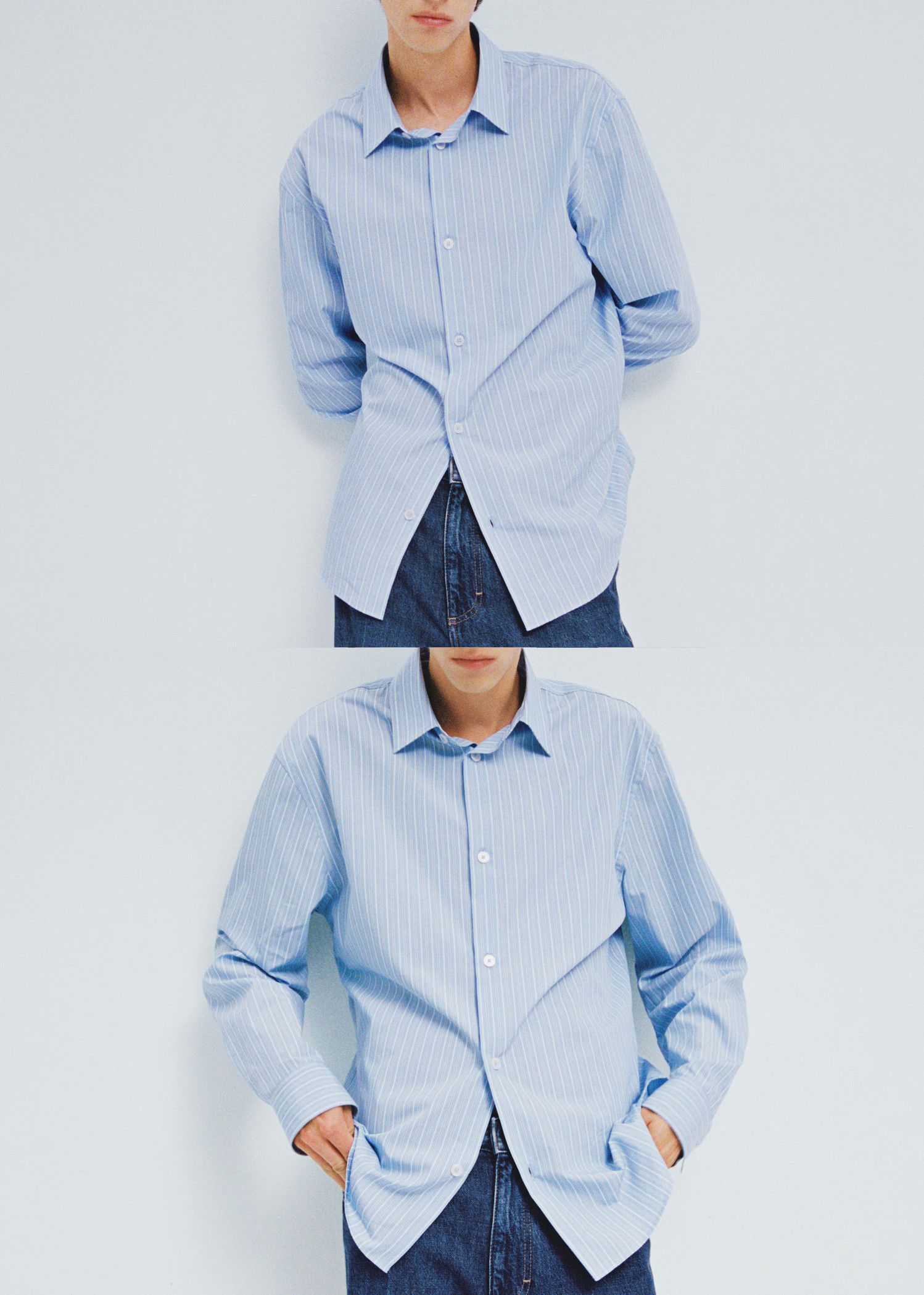 Mango Mango Striped Oxford Boxy Button Shirt 100% Cotton Sz S-M Size US M / EU 48-50 / 2 - 6 Thumbnail