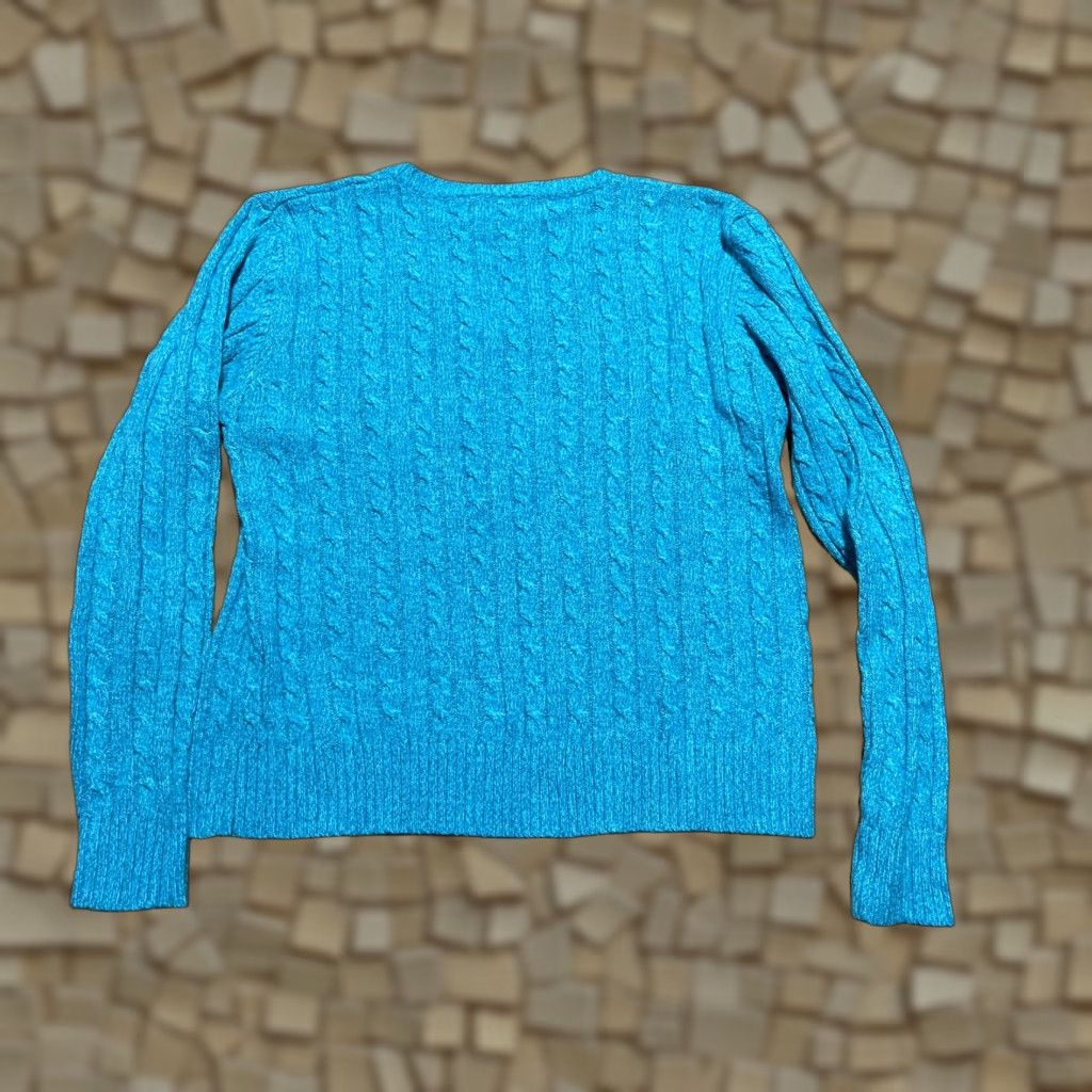 Vintage Northcrest Sweater Women's Medium Blue V-Neck Pullover Shirt Knit Regular Pullover Casual Fall Spring Summer Mens Womens Girls Boys Size M / US 6-8 / IT 42-44 - 1 Thumbnail
