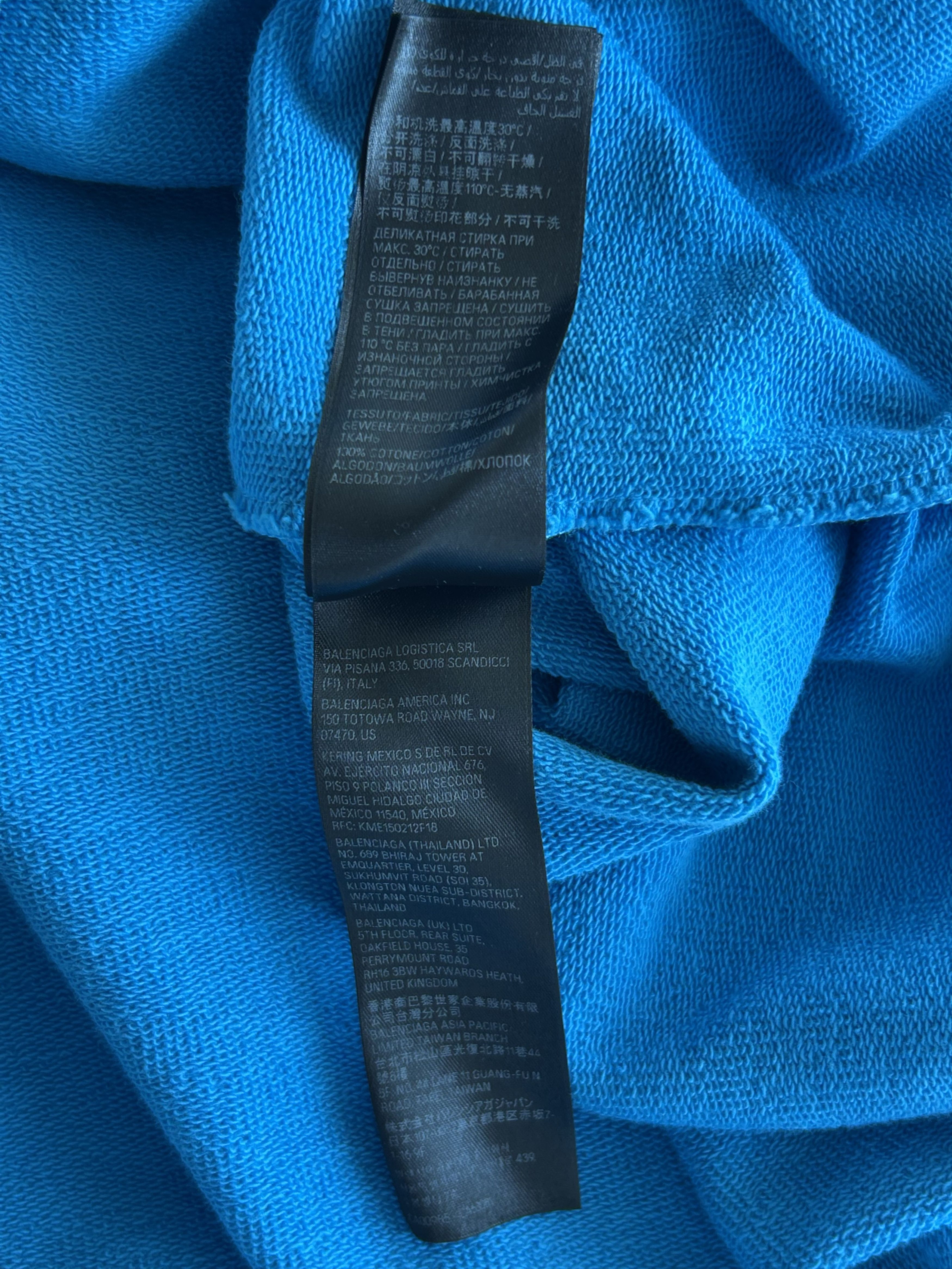 Balenciaga Balenciaga Blue & White Campaign Logo Hoodie Size US XXL / EU 58 / 5 - 6 Thumbnail