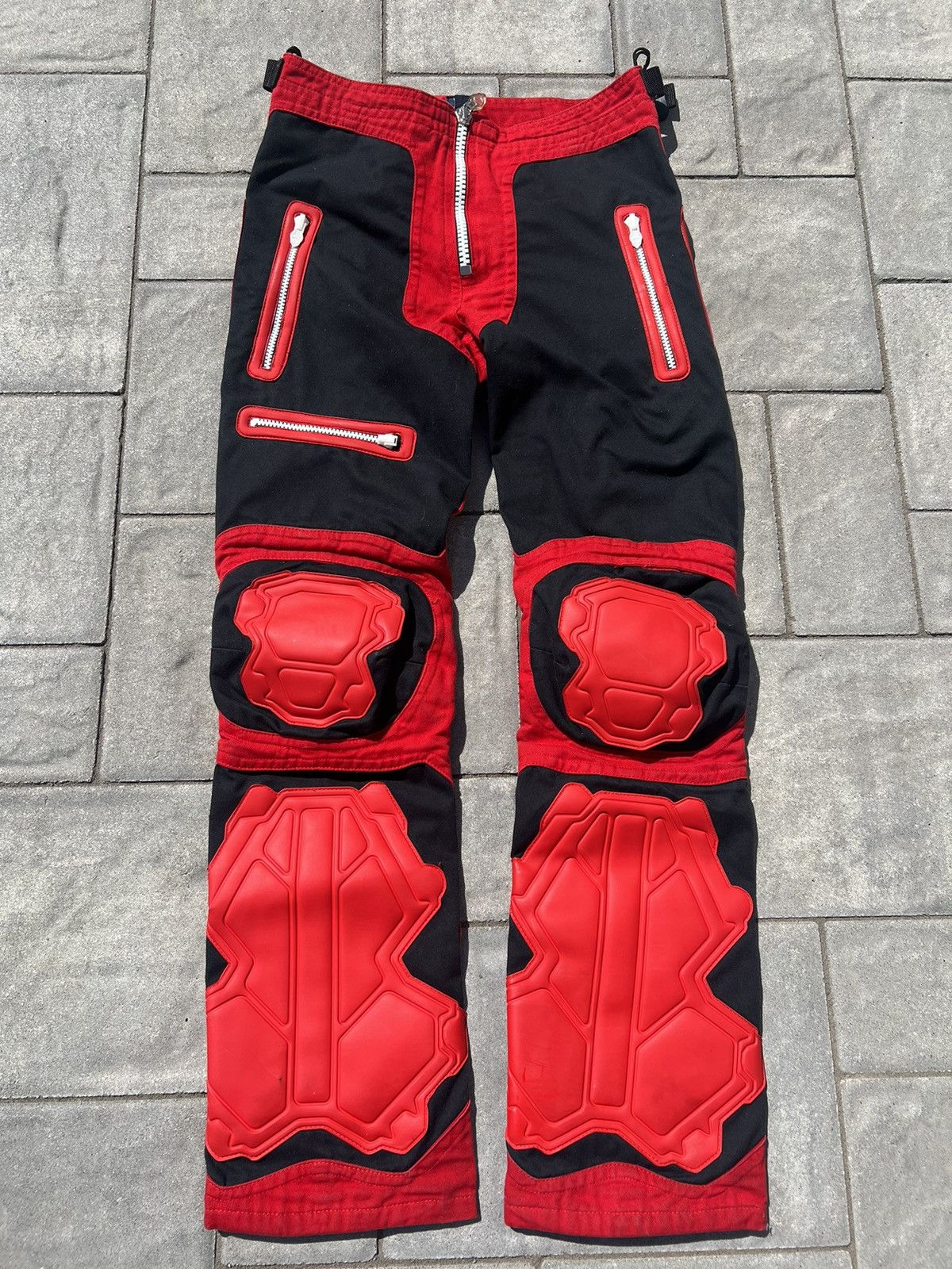 Pre-owned Craig Morrison X If Six Was Nine Cyberdog Armor Plated Rave Pants In Red