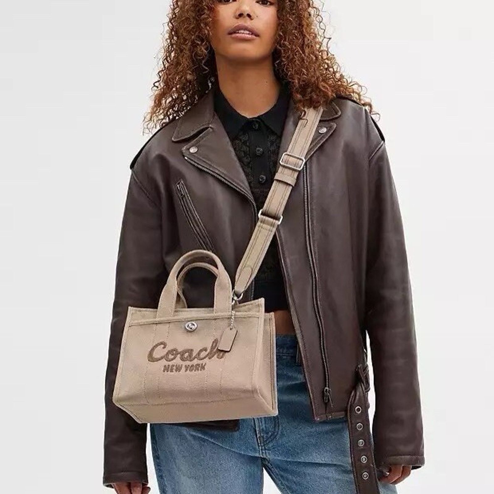 Coach NWT COACH Beige Tote Bag Shoulder Bag CP164 Silver/Dark Size ONE SIZE - 10 Thumbnail