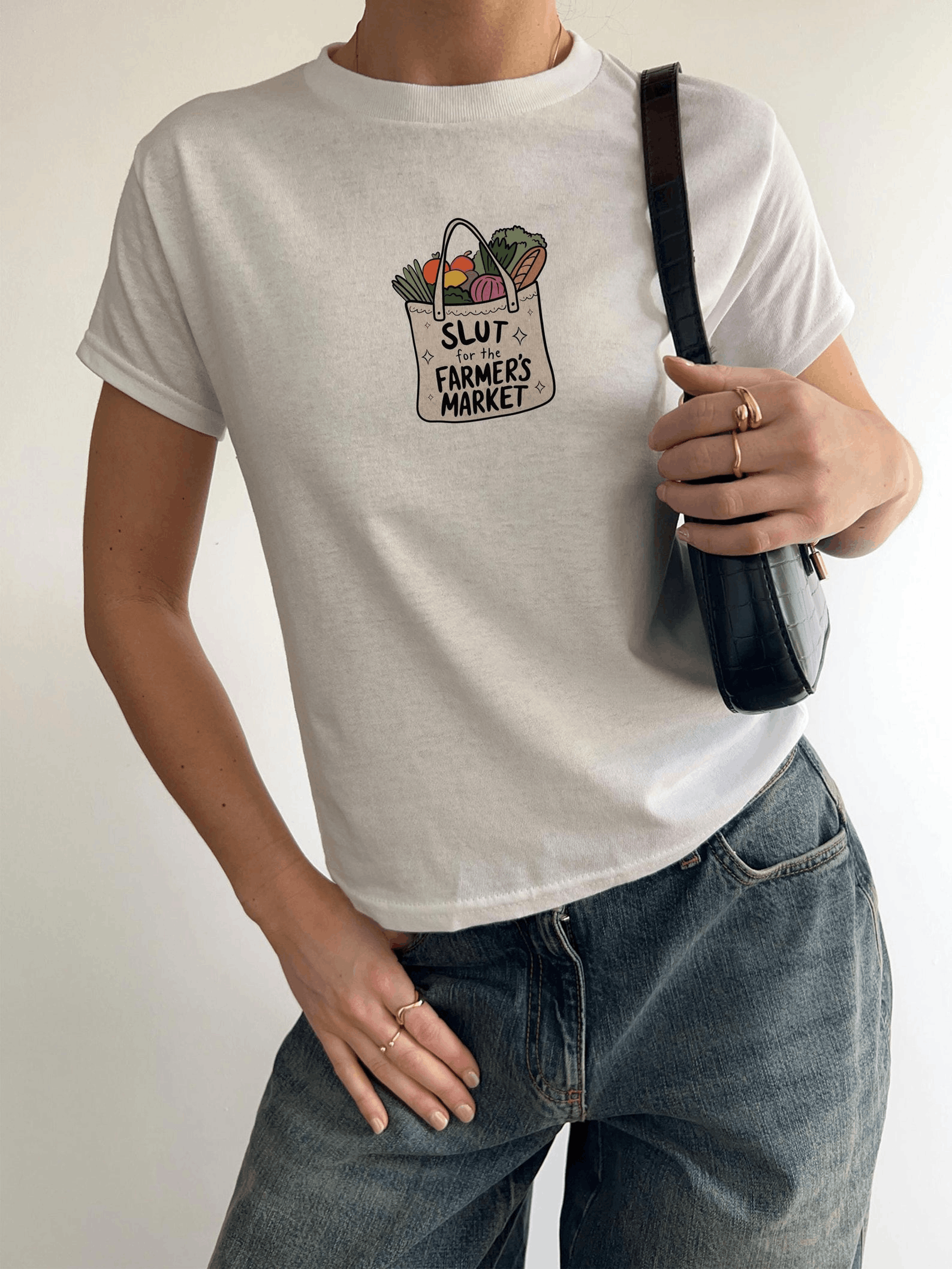 Other Farmers Market Baby Tee – Funny Veggie Crop Tank Size M / US 6-8 / IT 42-44 - 2 Thumbnail