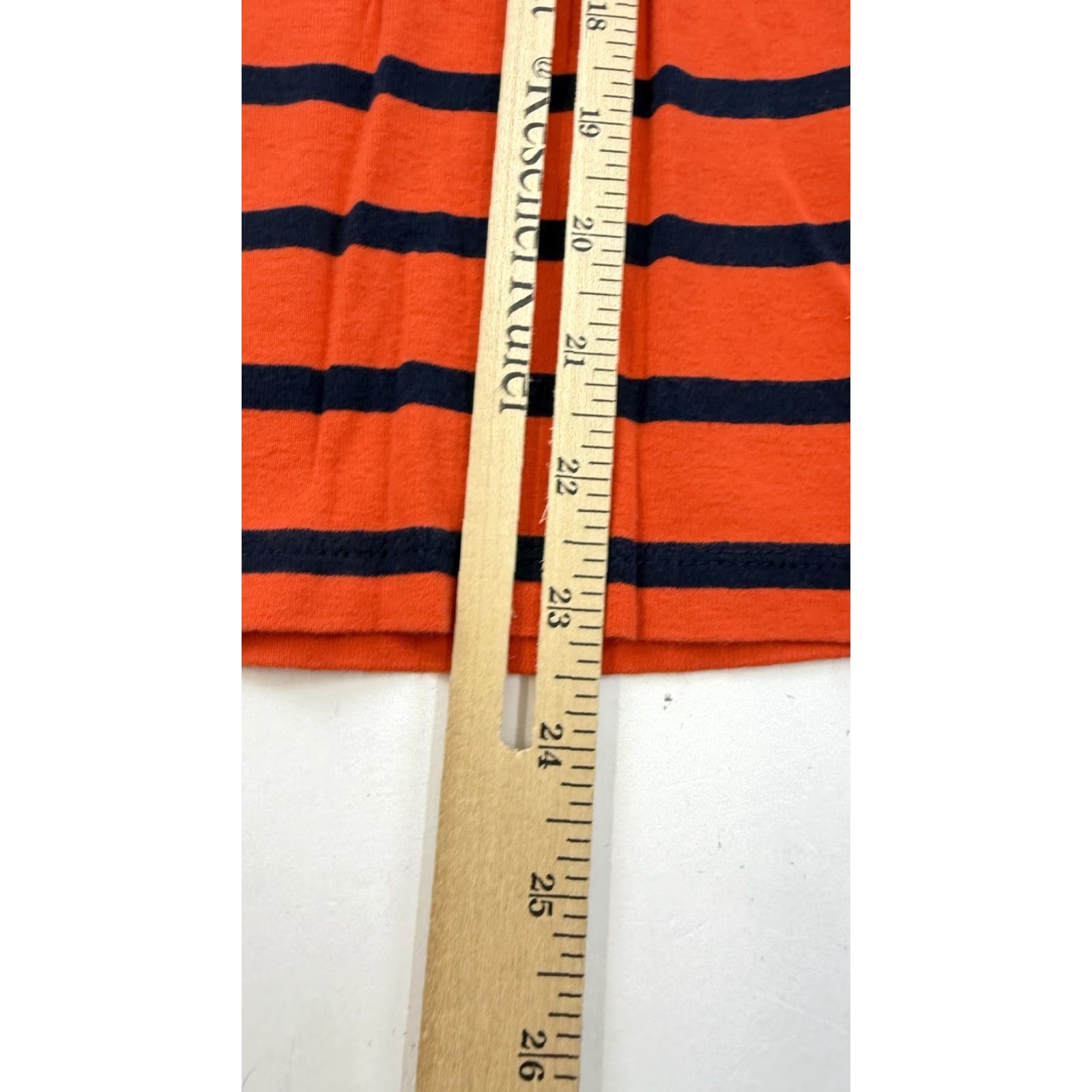 J.Crew J.Crew Shirt Womens Small Orange Navy Stripe Boat Neck Long Sleeve Cotton Top Size S / US 4 / IT 40 - 6 Thumbnail