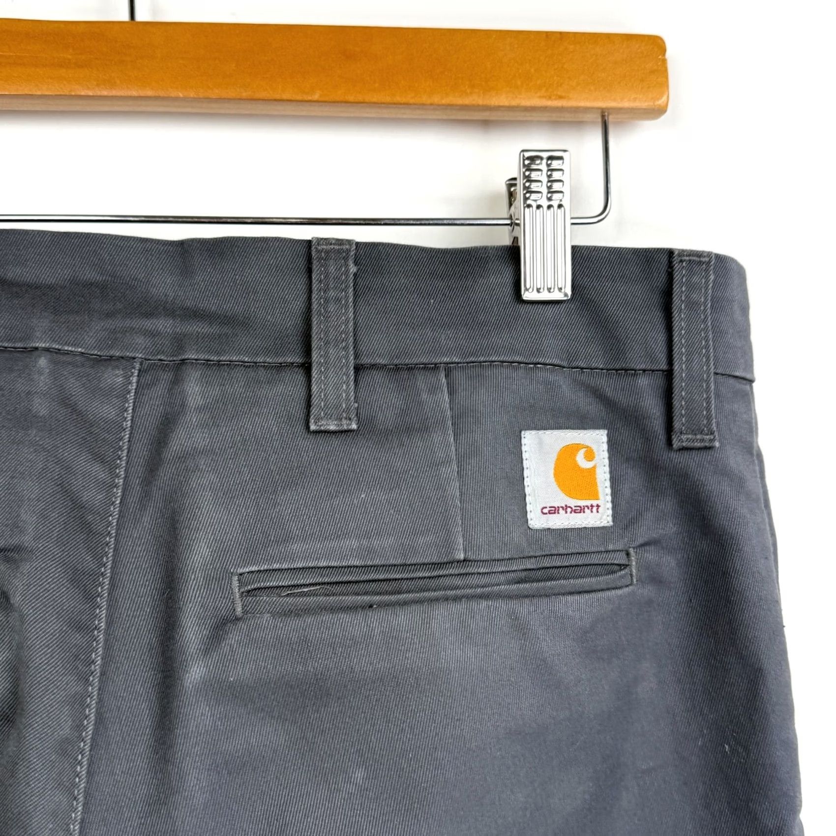 Carhartt Carhartt WIP Sid Pants Mens 31x32 Gray Flat Front Chino Casual Workwear Size US 31 - 7 Thumbnail