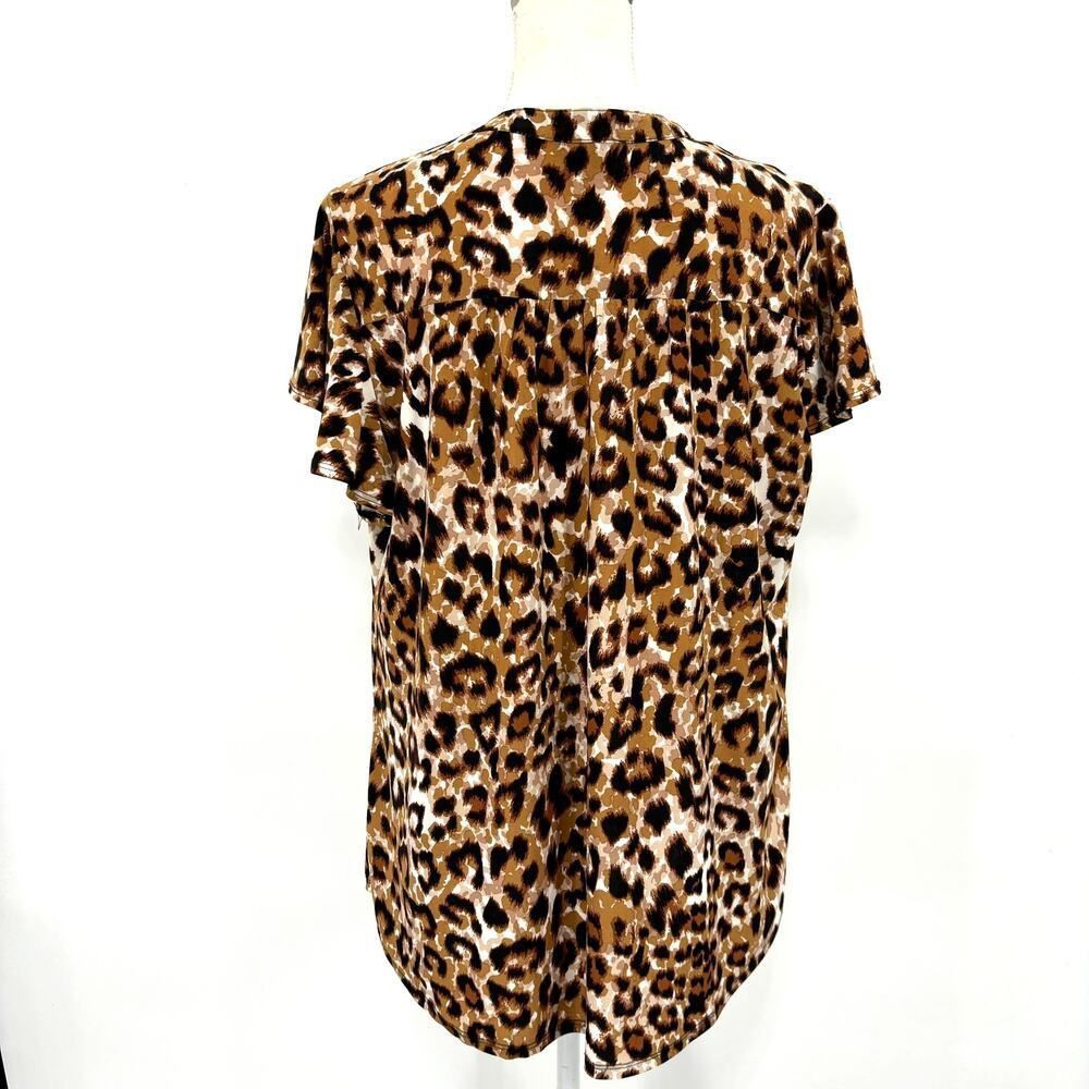 Other Cocomo Women's Leopard Print Top with Chain Detail Size 1X ( Size XL / US 12-14 / IT 48-50 - 2 Thumbnail