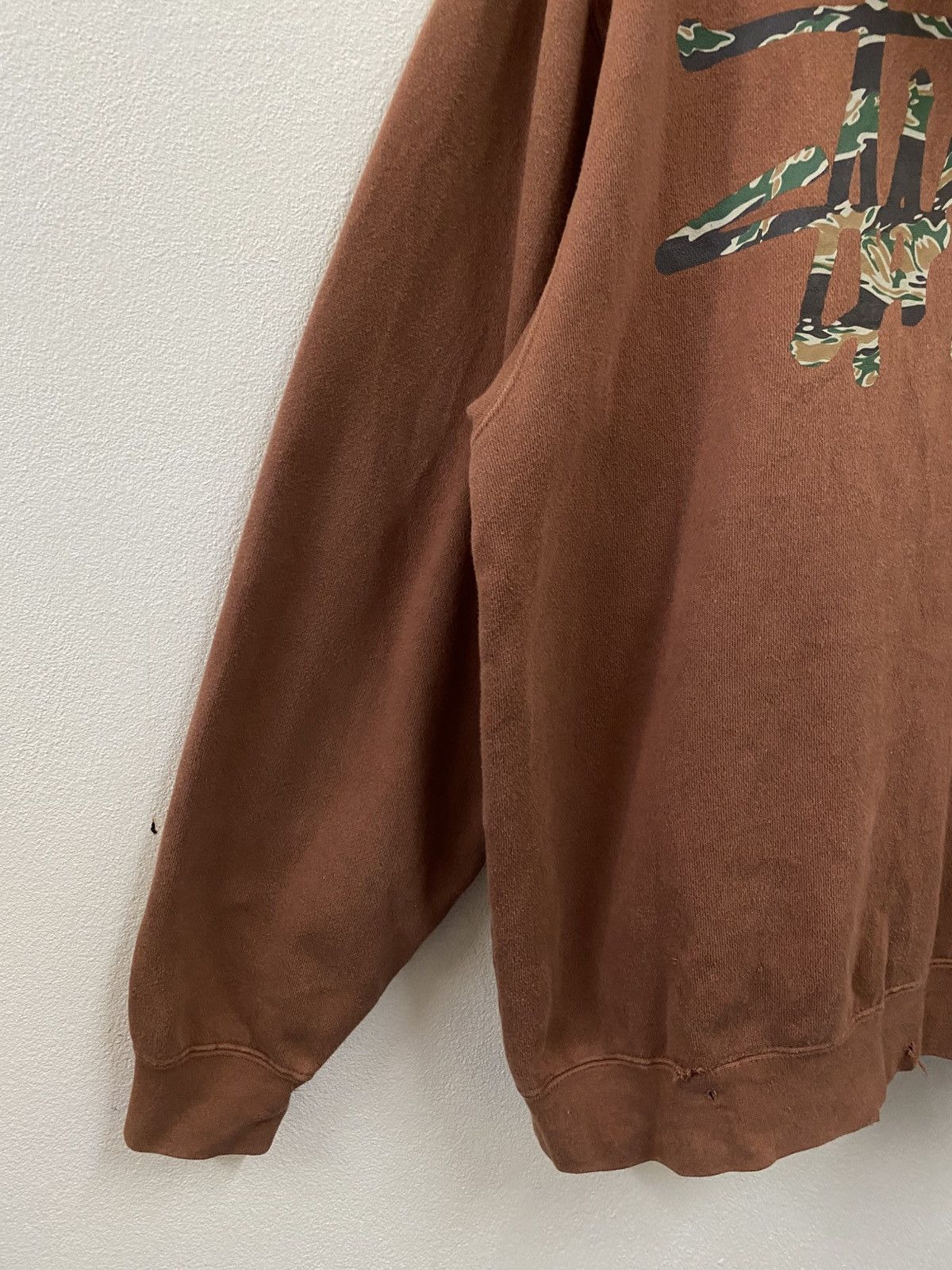 Stussy Vintage Stussy Big Logo Brown Hoodie Pullover Size US XL / EU 56 / 4 - 4 Thumbnail
