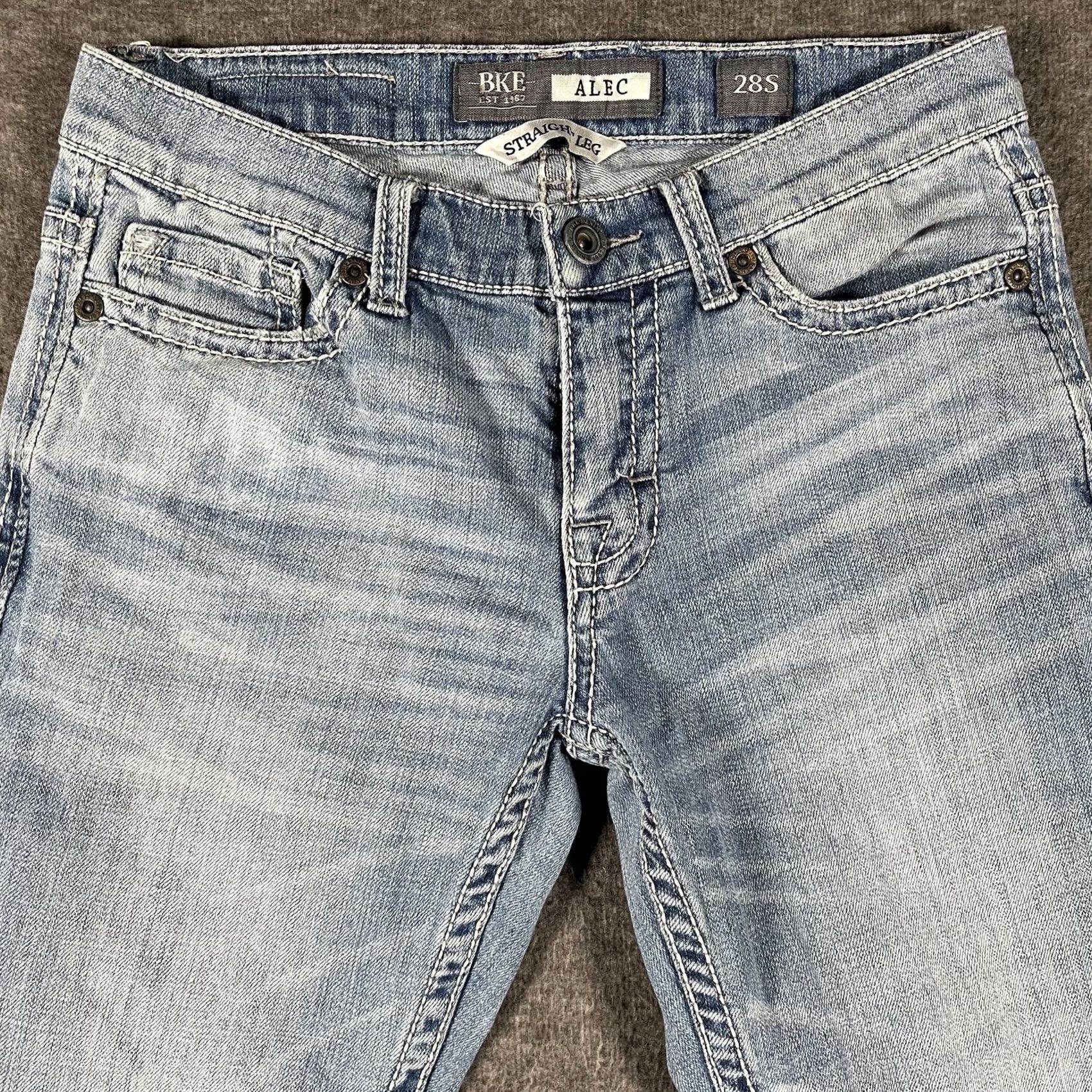 BKE BKE Alec Jeans Mens 29x29 Light Wash Blue Slim Straight Leg Stretch Denim Size US 28 / EU 44 - 2 Thumbnail