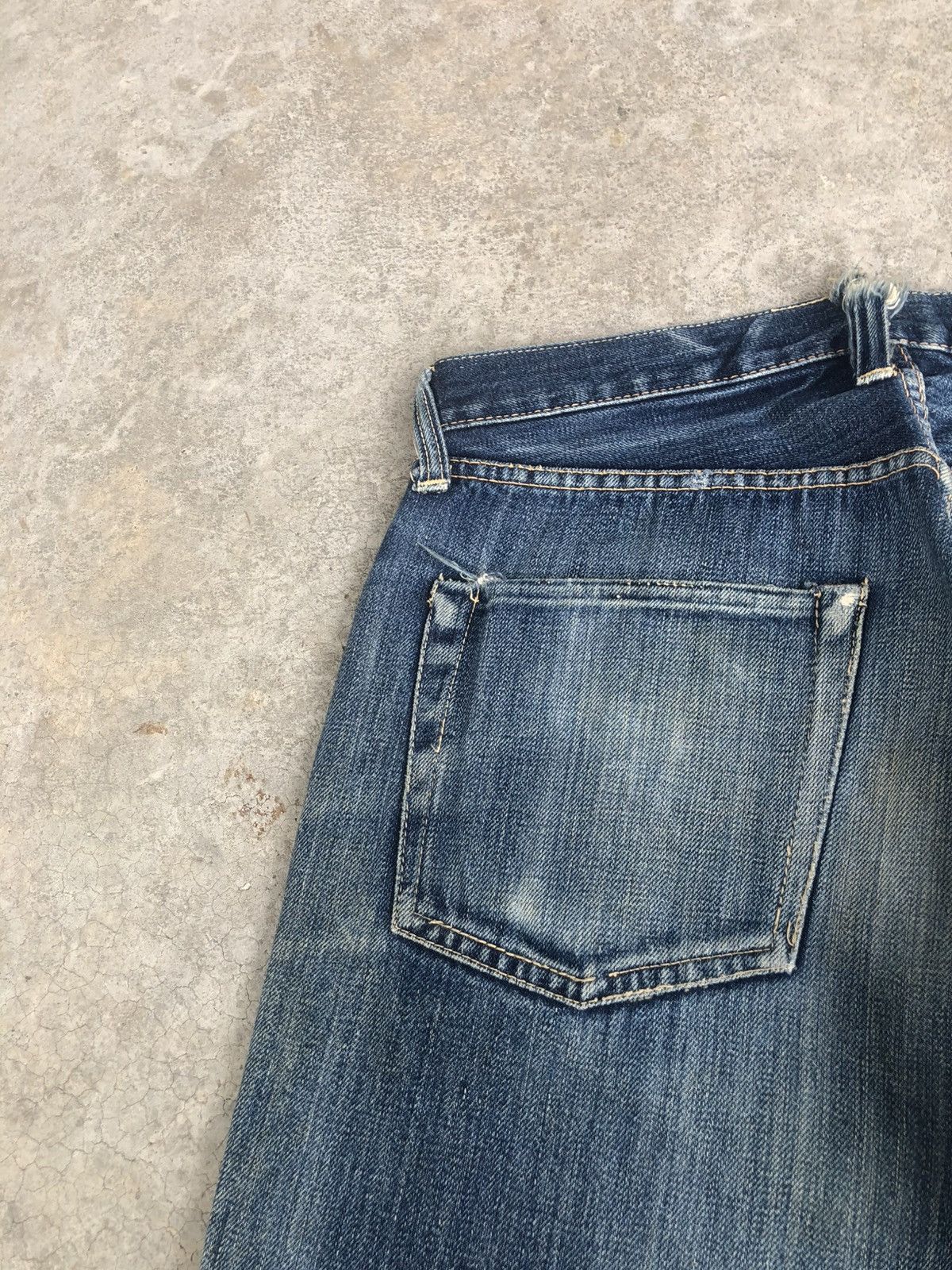 The Real McCoy's Joe Mccoy 906 Selvedge Denim Mudwash Distressed Ripped Size US 30 / EU 46 - 18 Thumbnail