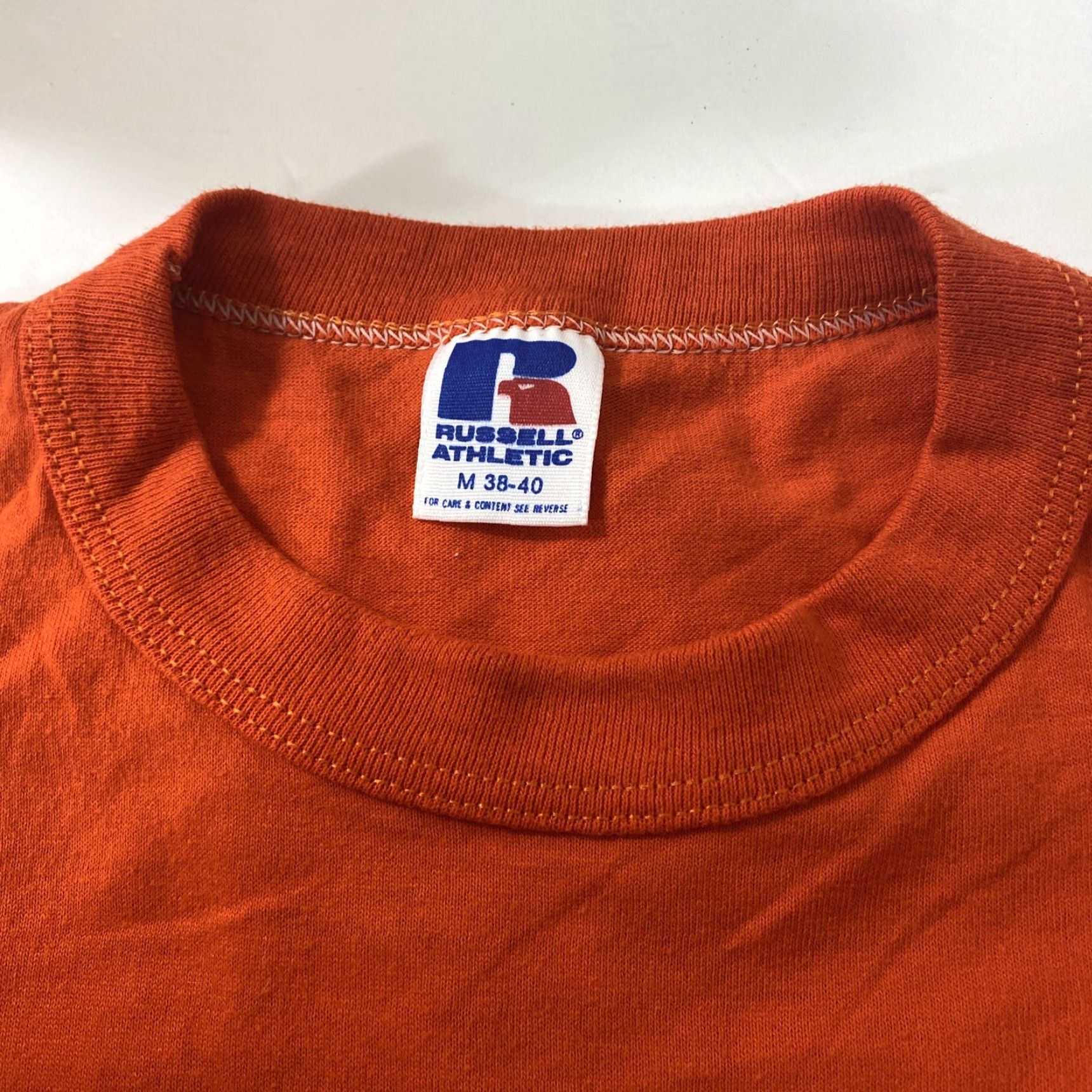 Russell Athletic VINTAGE Men’s M T-Shirt Orange Chena Hot Springs Bike Classic Turtles USA 1980s Redick Art Mens Newrch Sleeve Short Cotton Blend White? Size US M / EU 48-50 / 2 - 4 Thumbnail