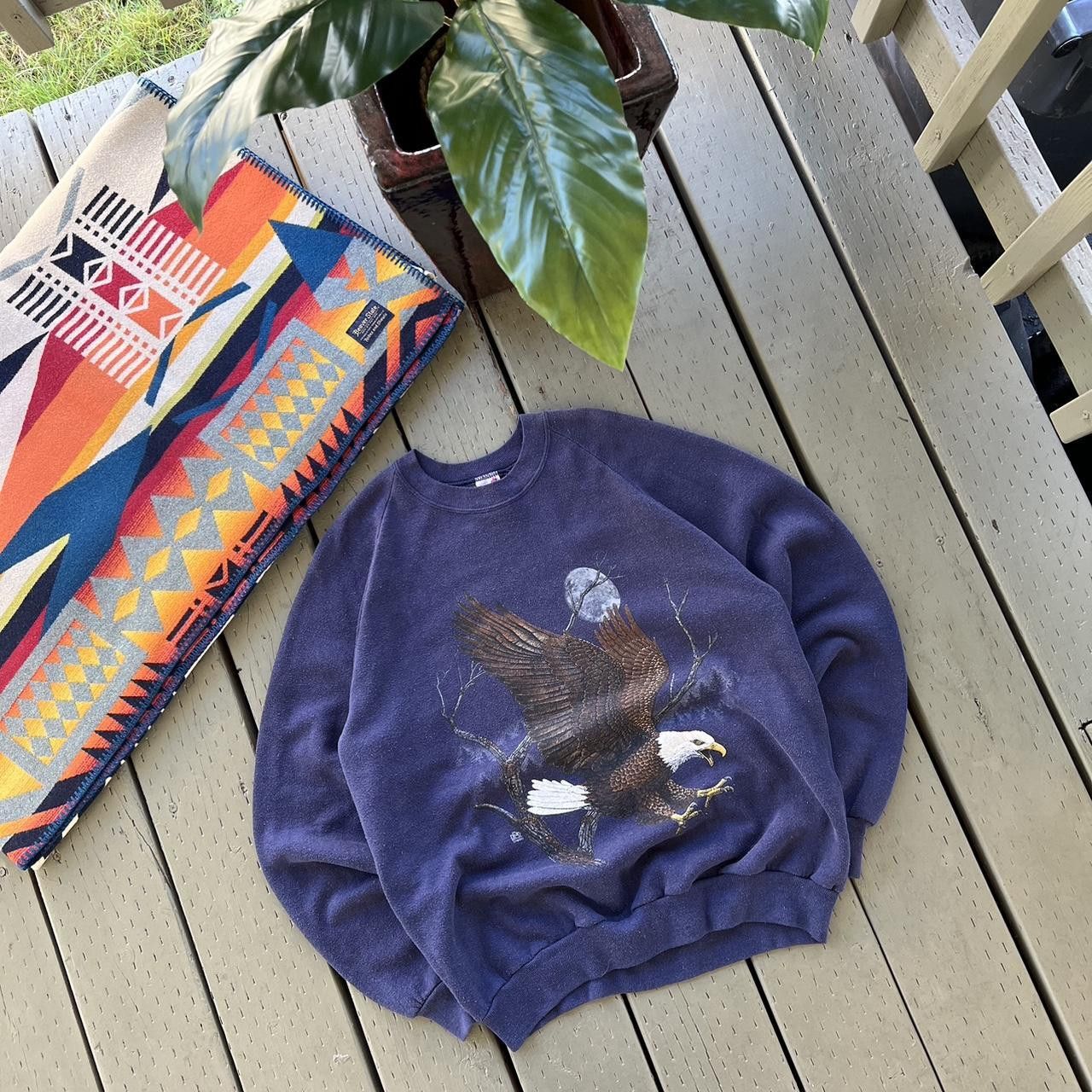 Vintage Vintage 90s Bald Eagle Nature Crewneck Size US XL / EU 56 / 4 - 1 Thumbnail