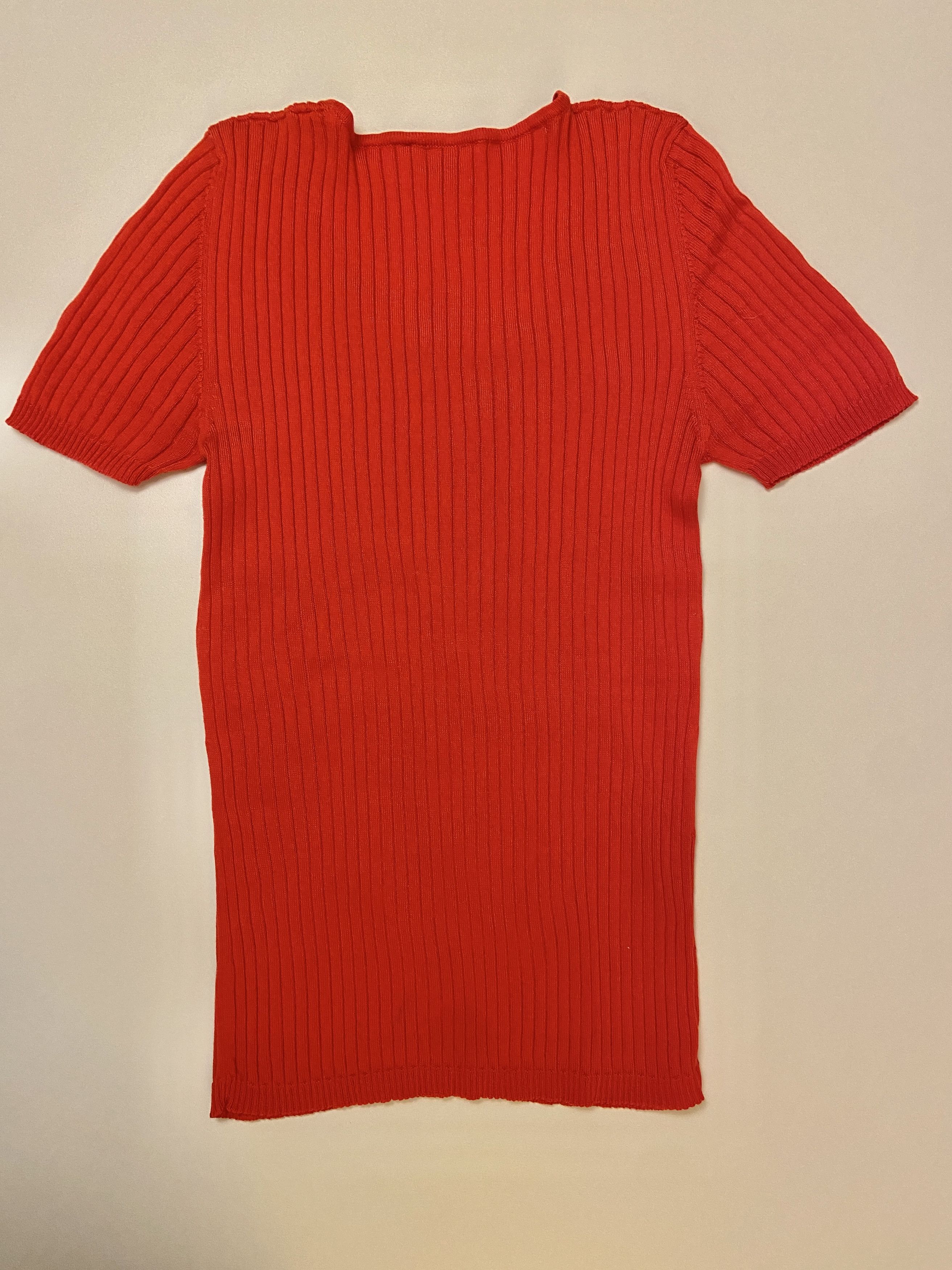 Courreges Courreges Ribbed Red Scoop Neck Sweater Size S / US 4 / IT 40 - 7 Thumbnail