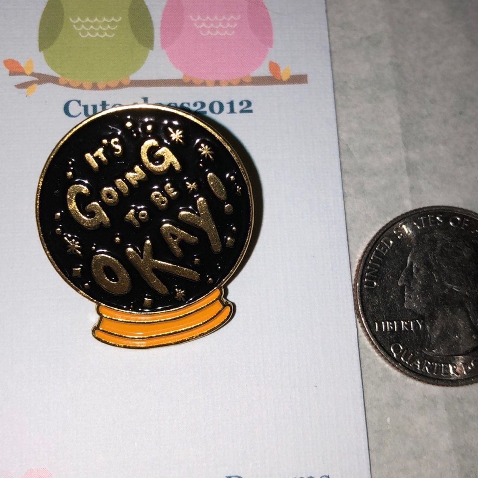 Other I’m Going to be Ok Crystal Ball Pin Brooch Size ONE SIZE - 1 Thumbnail