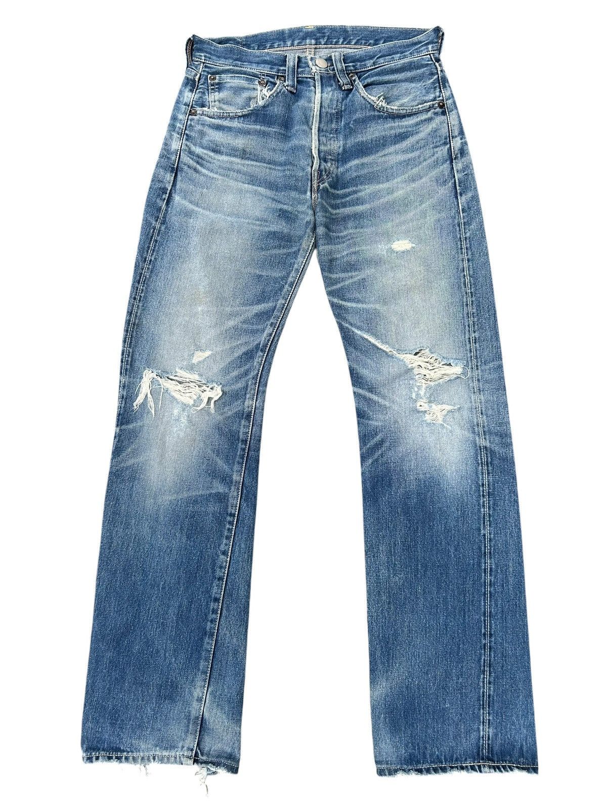 Kapital Vintage Levis Big E Selvedge Thrashed Denim Jeans Size US 30 / EU 46 - 2 Thumbnail