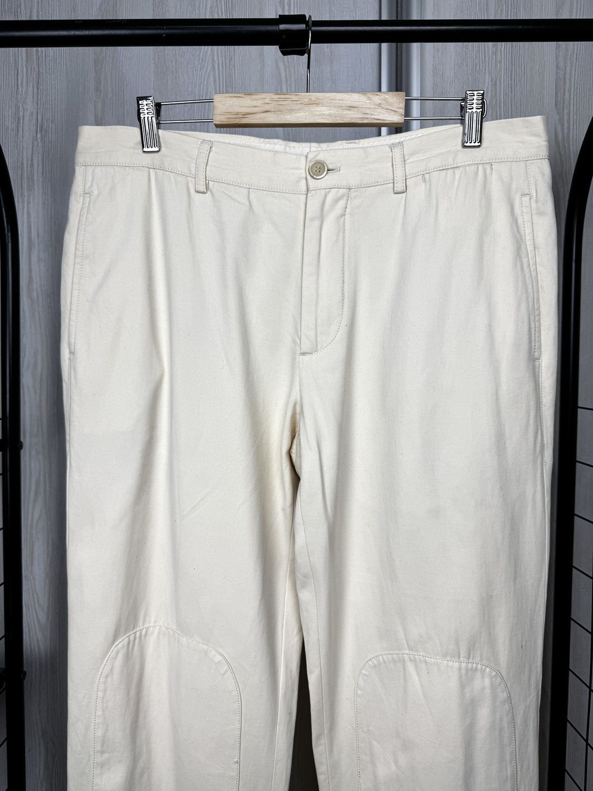 Brunello Cucinelli Brunello Cucinelli double knee cotton beige ivory pants 52 Size US 36 / EU 52 - 3 Thumbnail