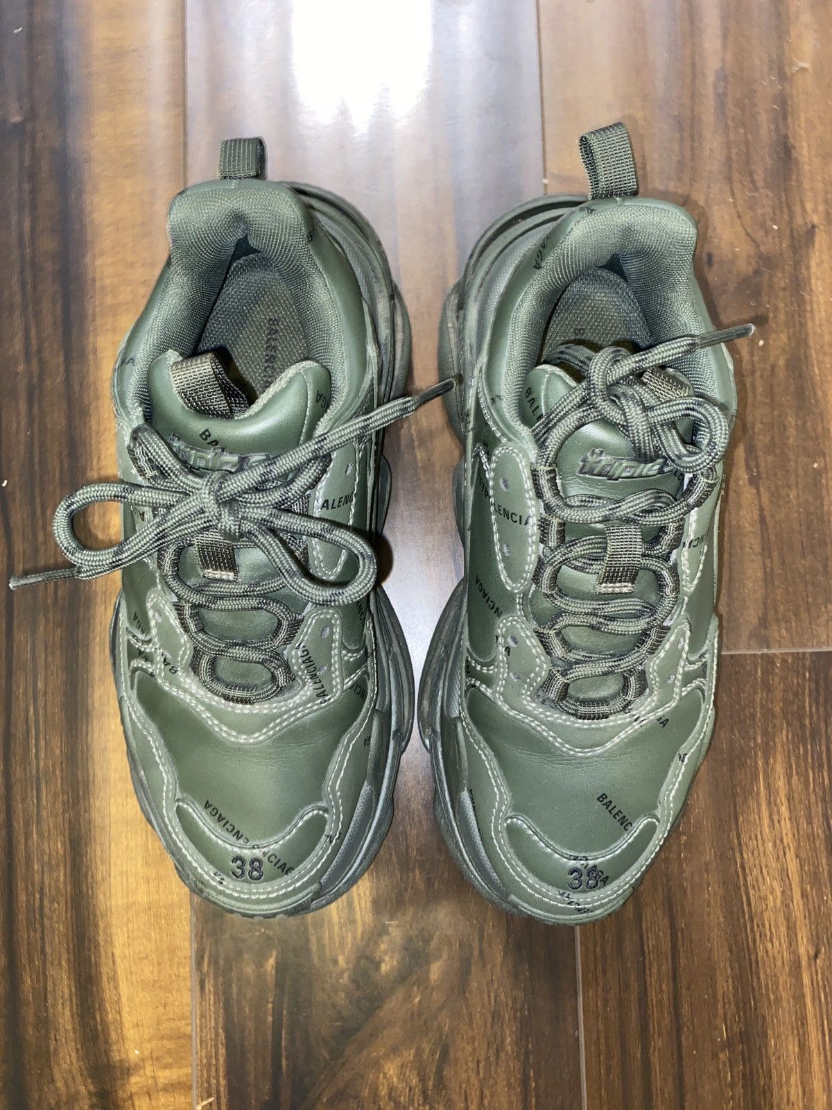 Balenciaga Olive green with black writting triple s Size US 8 / IT 38 - 5 Thumbnail
