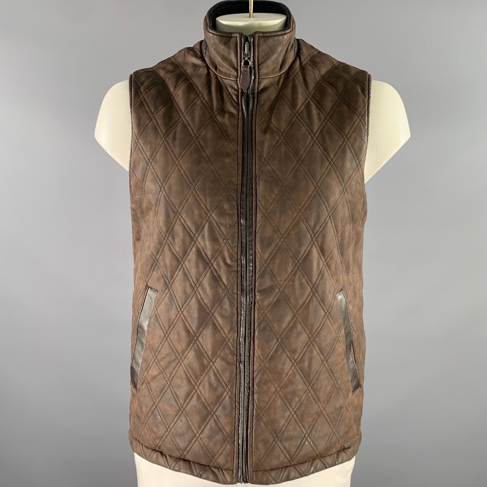 Johnston & Murphy JOHNSTON MURPHY Size L Brown Blue Reversible Vest Size US L / EU 52-54 / 3 - 4 Thumbnail