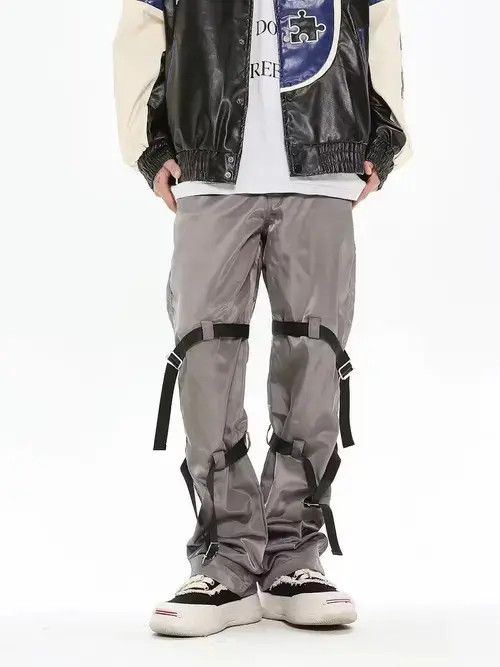 Japanese Brand Fashion punk goth buckle zip grunge pants Size US 34 / EU 50 - 1 Thumbnail