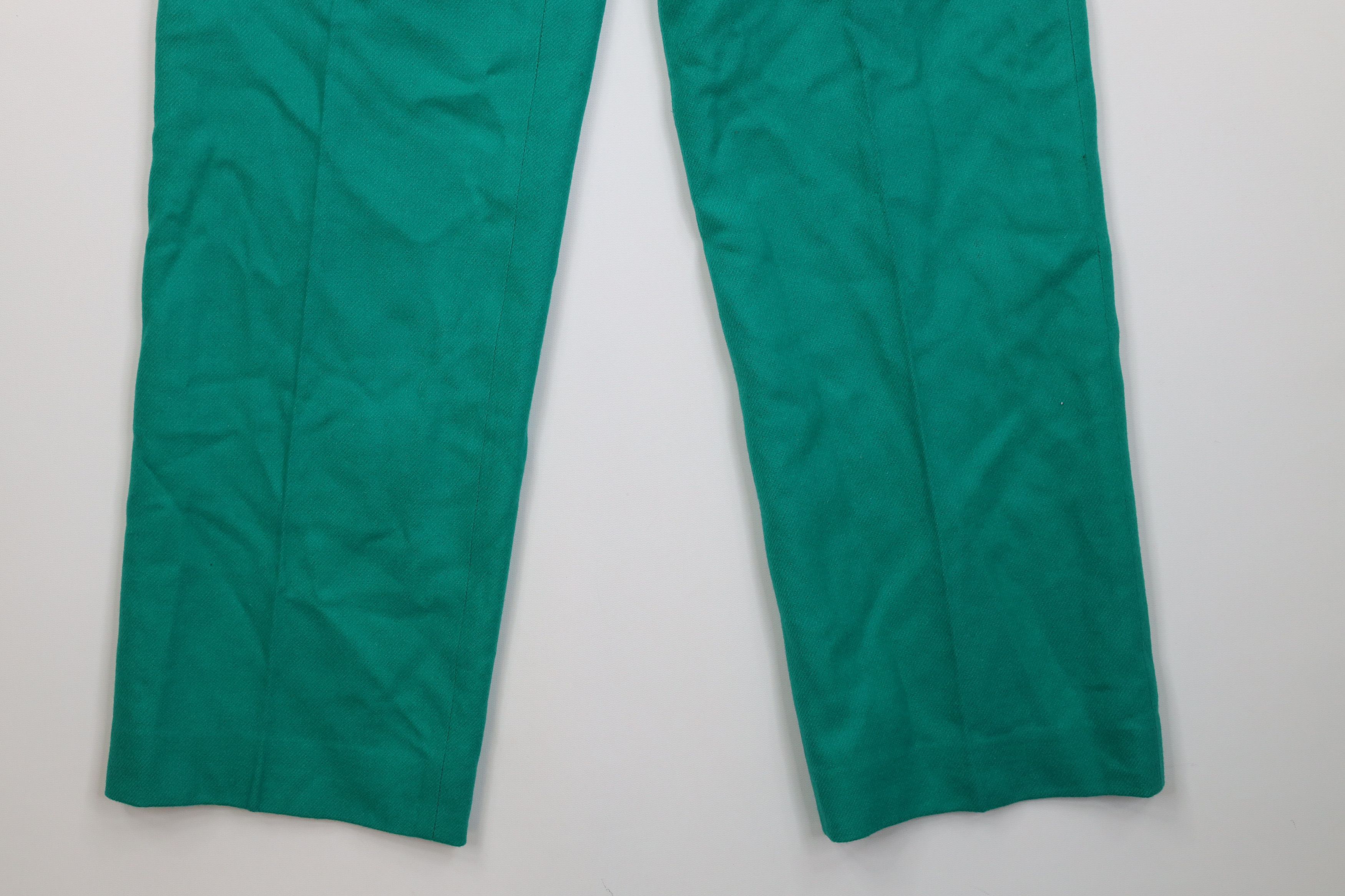 Vintage Vintage 70s Streetwear Flared Wide Leg Chino Pants Teal USA Size 32" / US 10 / IT 46 - 5 Thumbnail