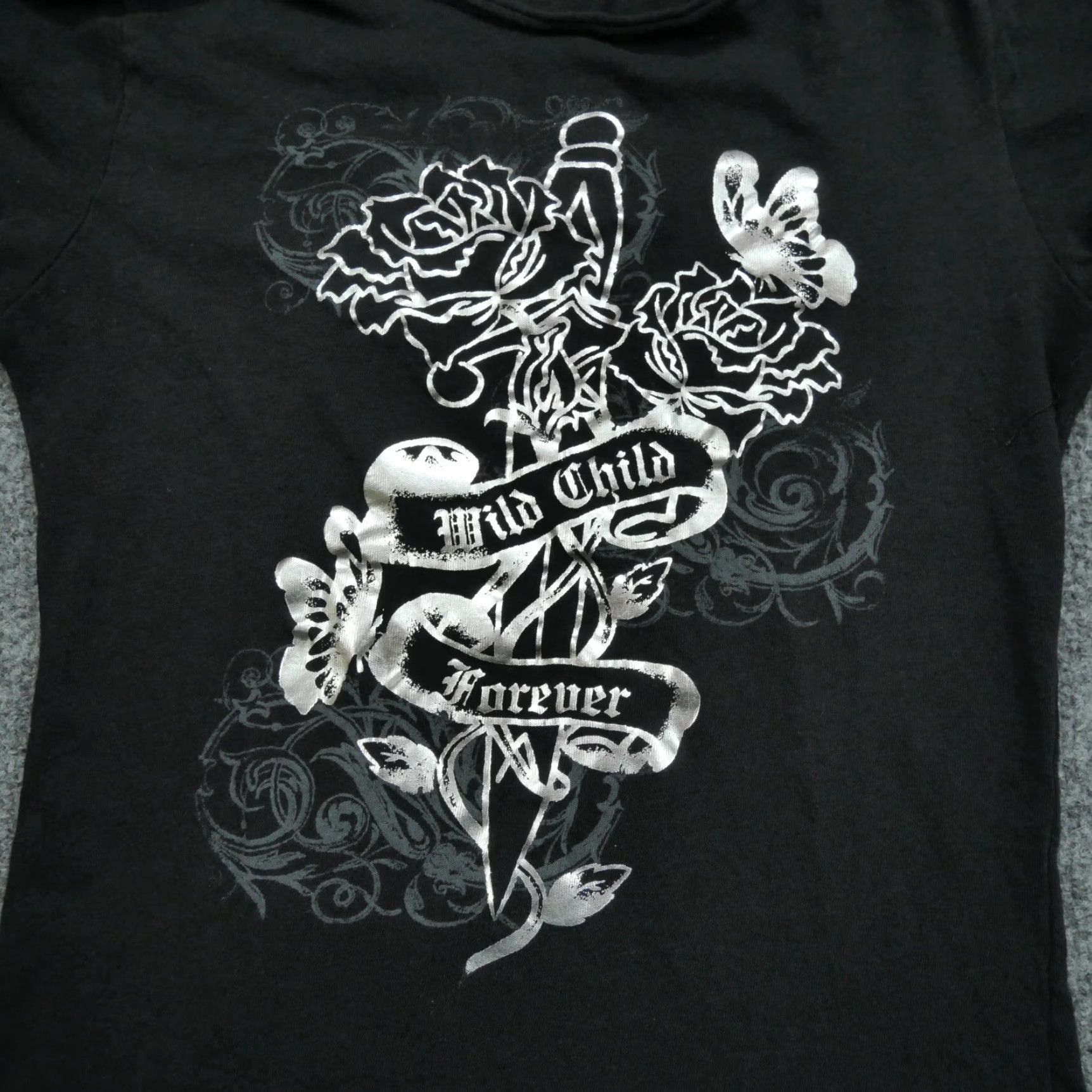 Vintage VINTAGE Big Flirt T Shirt Womens M Black Dagger Rose Forever Child Y2K Size M / US 6-8 / IT 42-44 - 2 Thumbnail