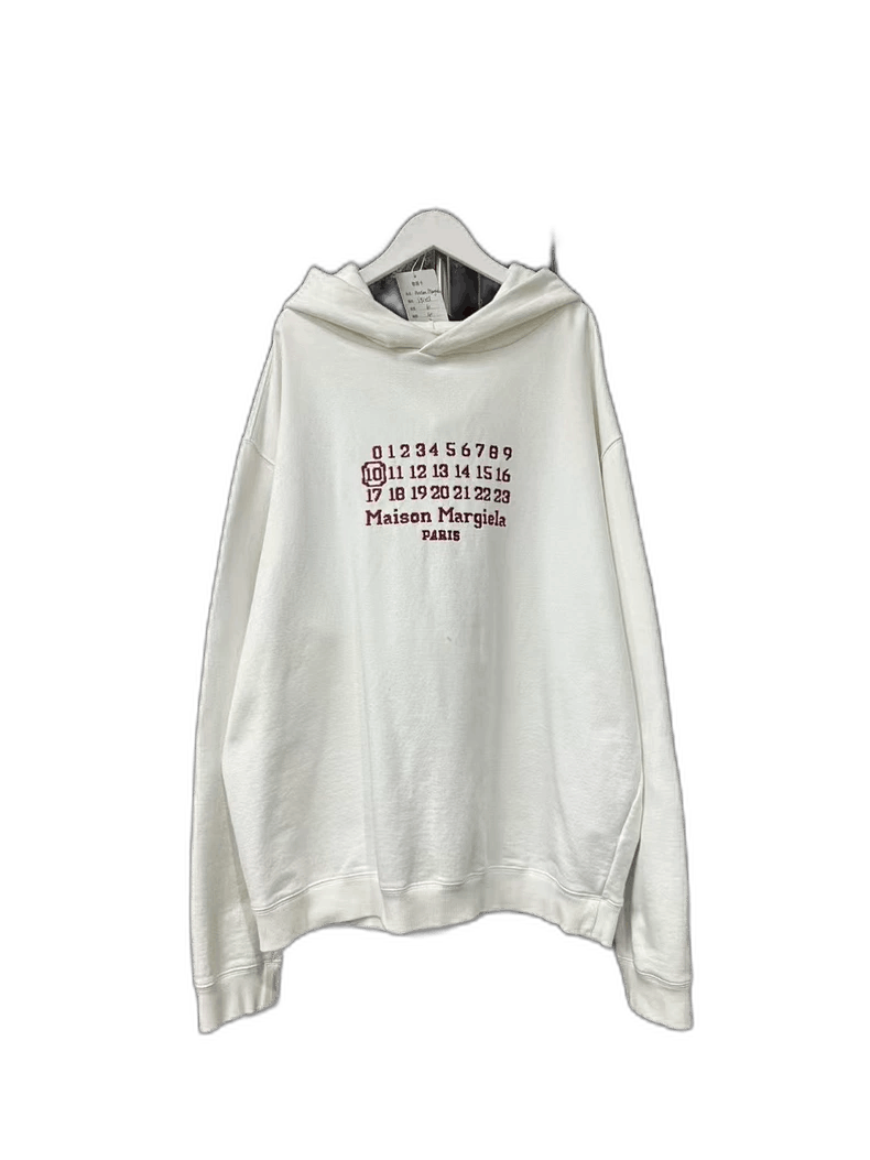 Maison Margiela Maison Margiela White Hoodie with Graphic Print Size US M / EU 48-50 / 2 - 1 Thumbnail