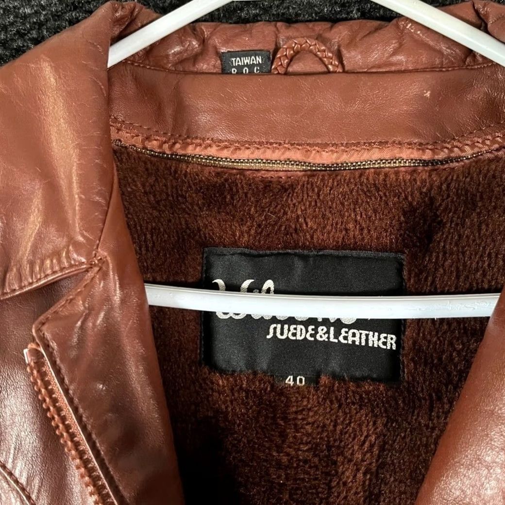 Wilson VINTAGE WILSON Leather Jacket Brown Faux Fur Lined Western Size L Women Casual Zip Buckle 40 Brown Leather Jacket Priors Size L / US 10 / IT 46 - 3 Thumbnail