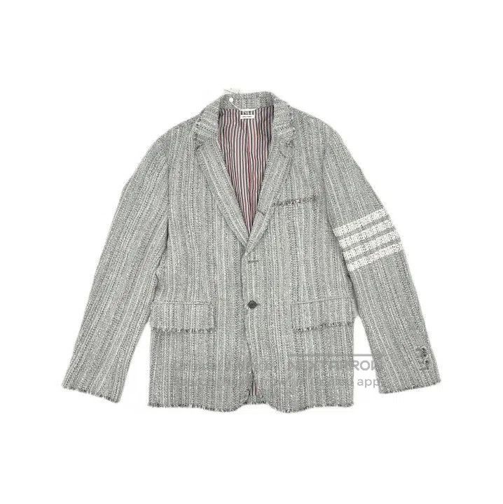 Thom Browne Thom Browne SS21 Striped Blazer in Light Gray. Size US S / EU 44-46 / 1 - 2 Thumbnail