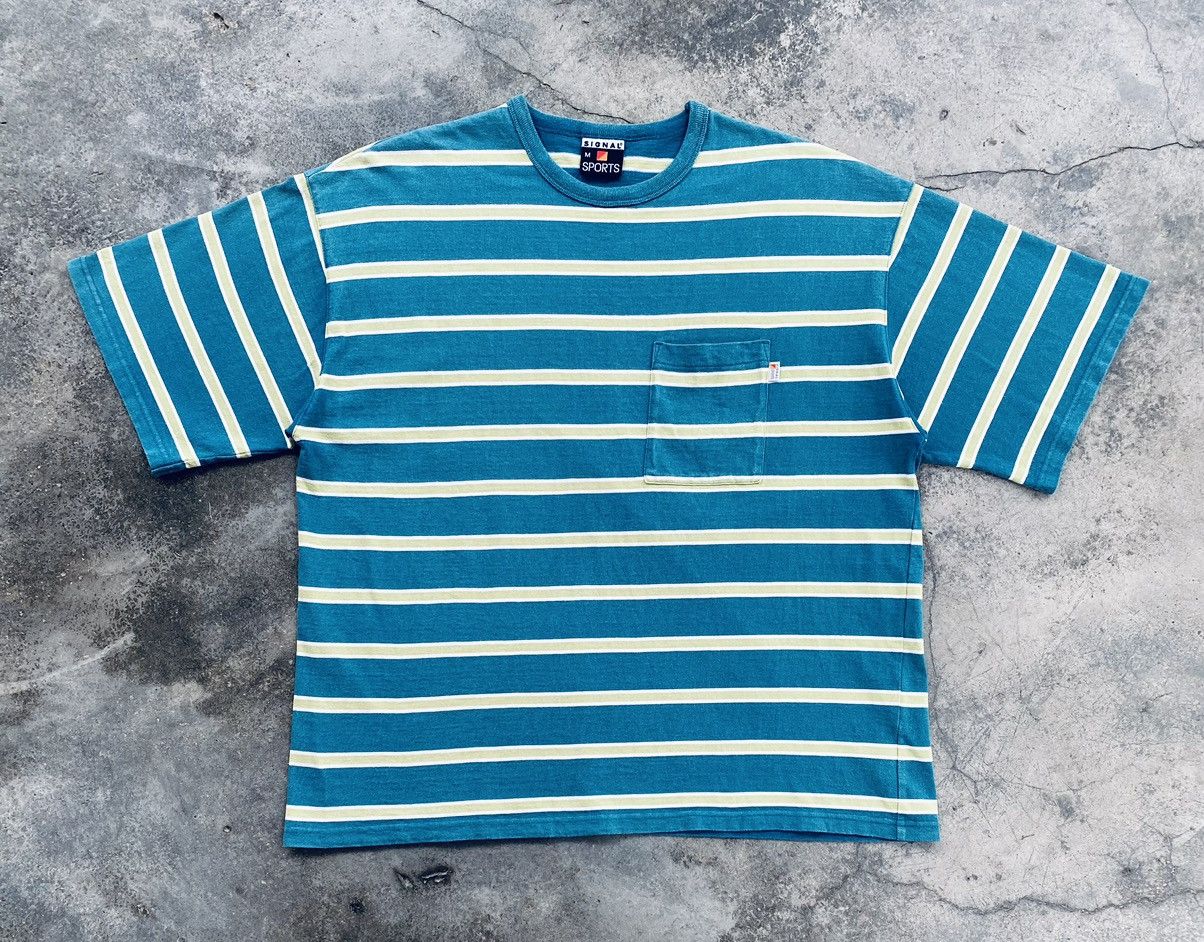 Vintage Vintage Signal Sports Pocket Striped Boxy Tees Size US M / EU 48-50 / 2 - 1 Thumbnail