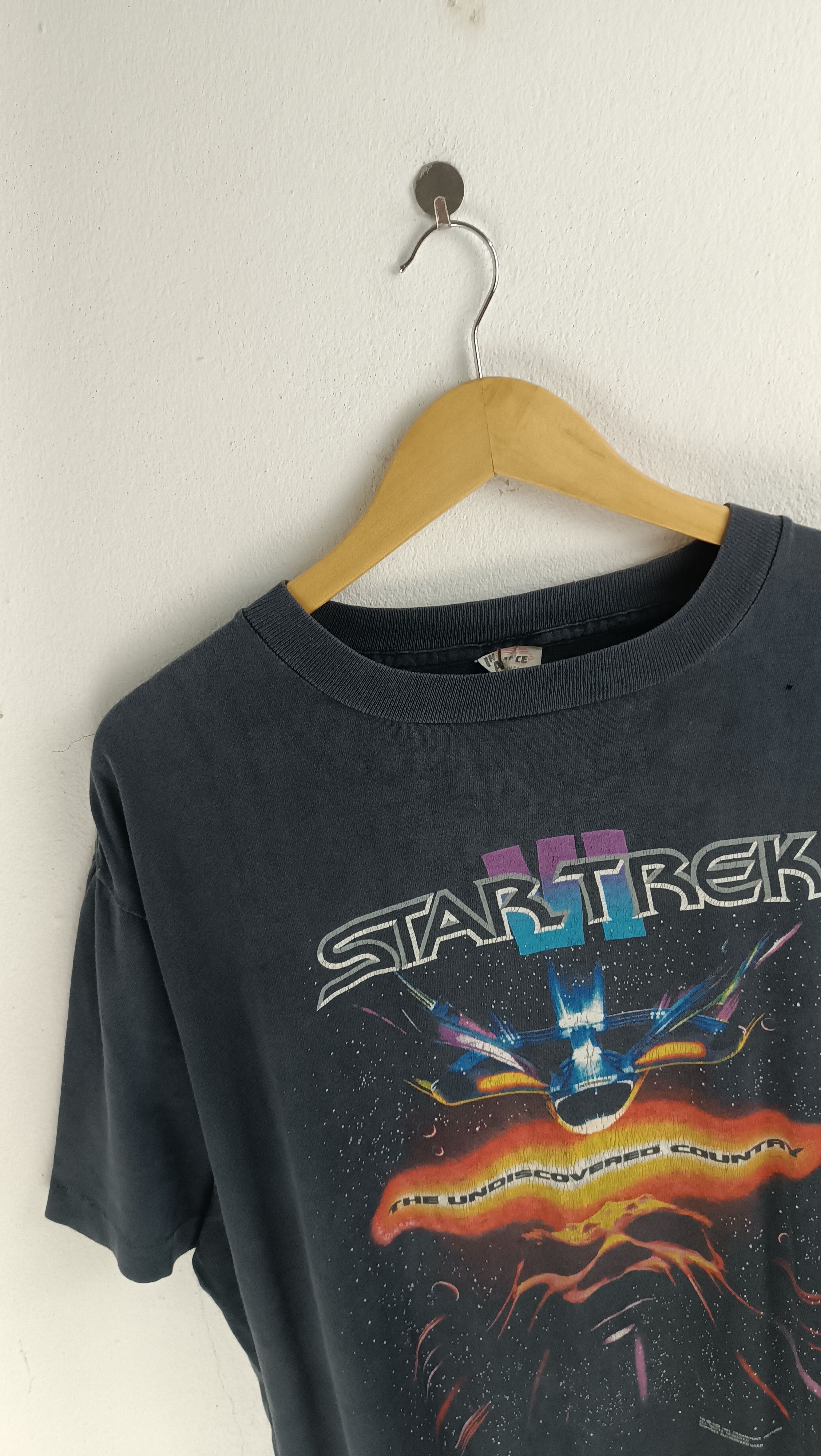 Vintage THRASH FADED VINTAGE 90'S STAR TREK VI MOVIE TEE VERY RARE Size US XL / EU 56 / 4 - 5 Thumbnail